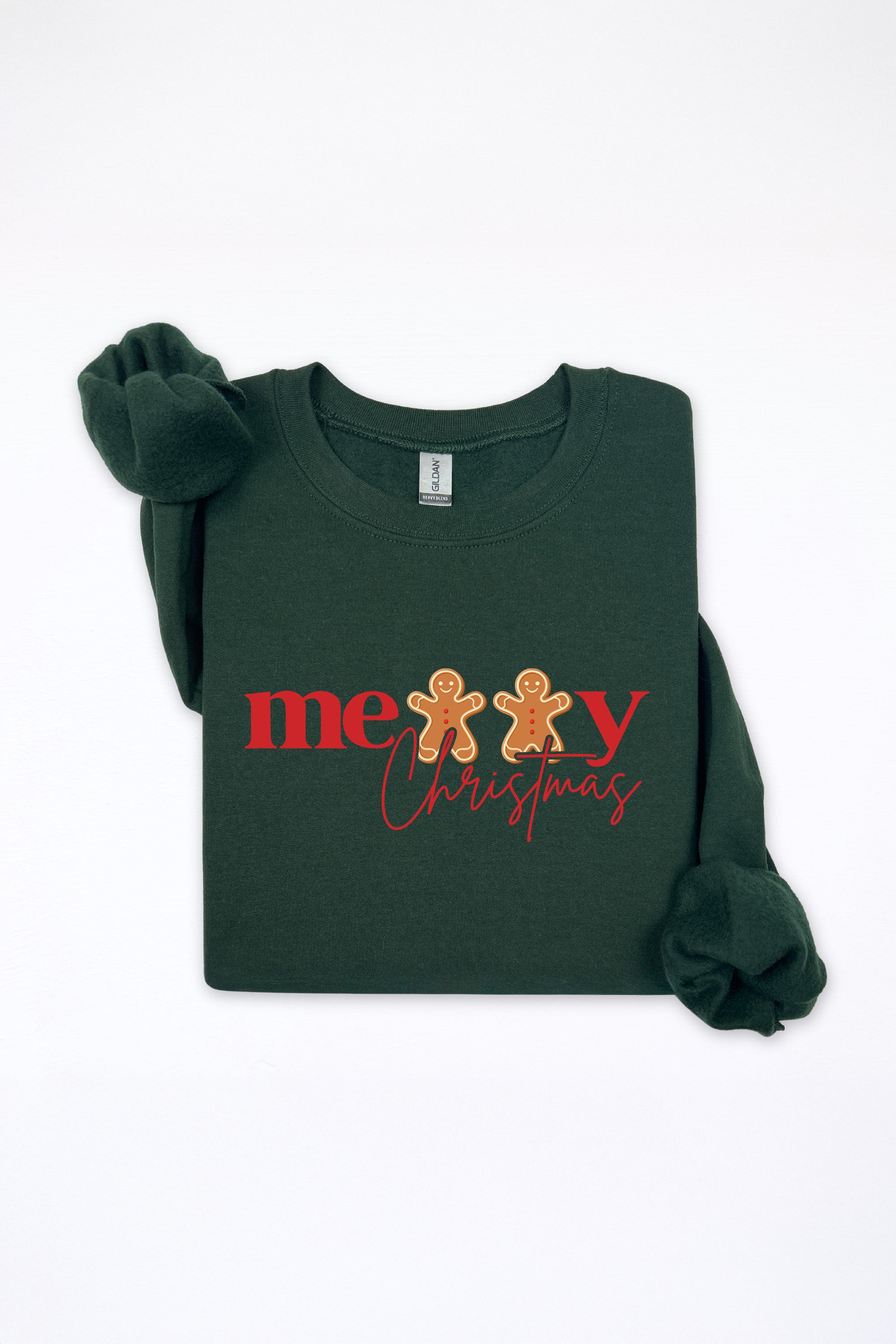 Unisex Heavy Blend Merry Christmas Gingerbread Printed Sweatshirt
