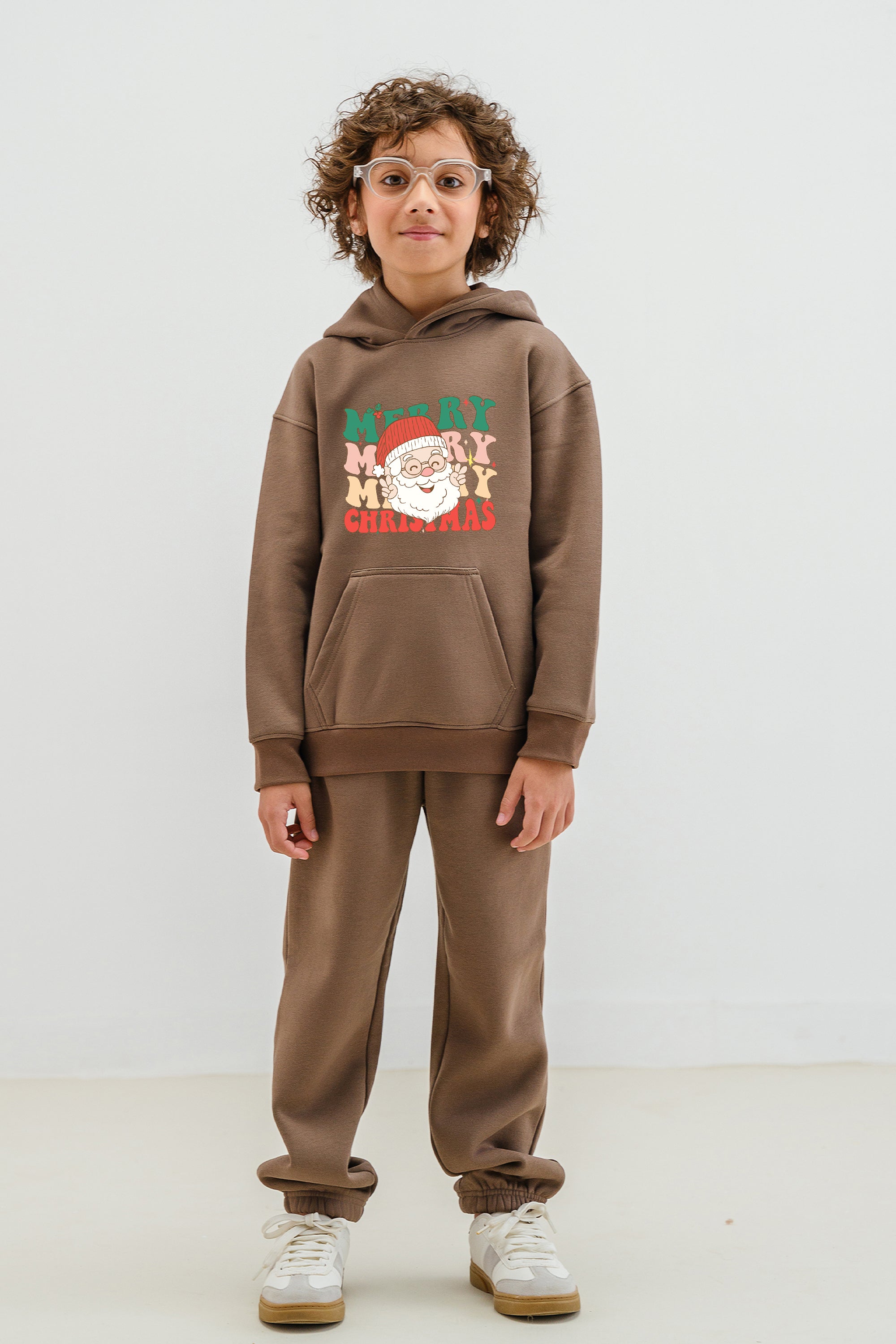 Kids Santa Merry christmas Printed Hoodie & Joggers set (Pack of 5)