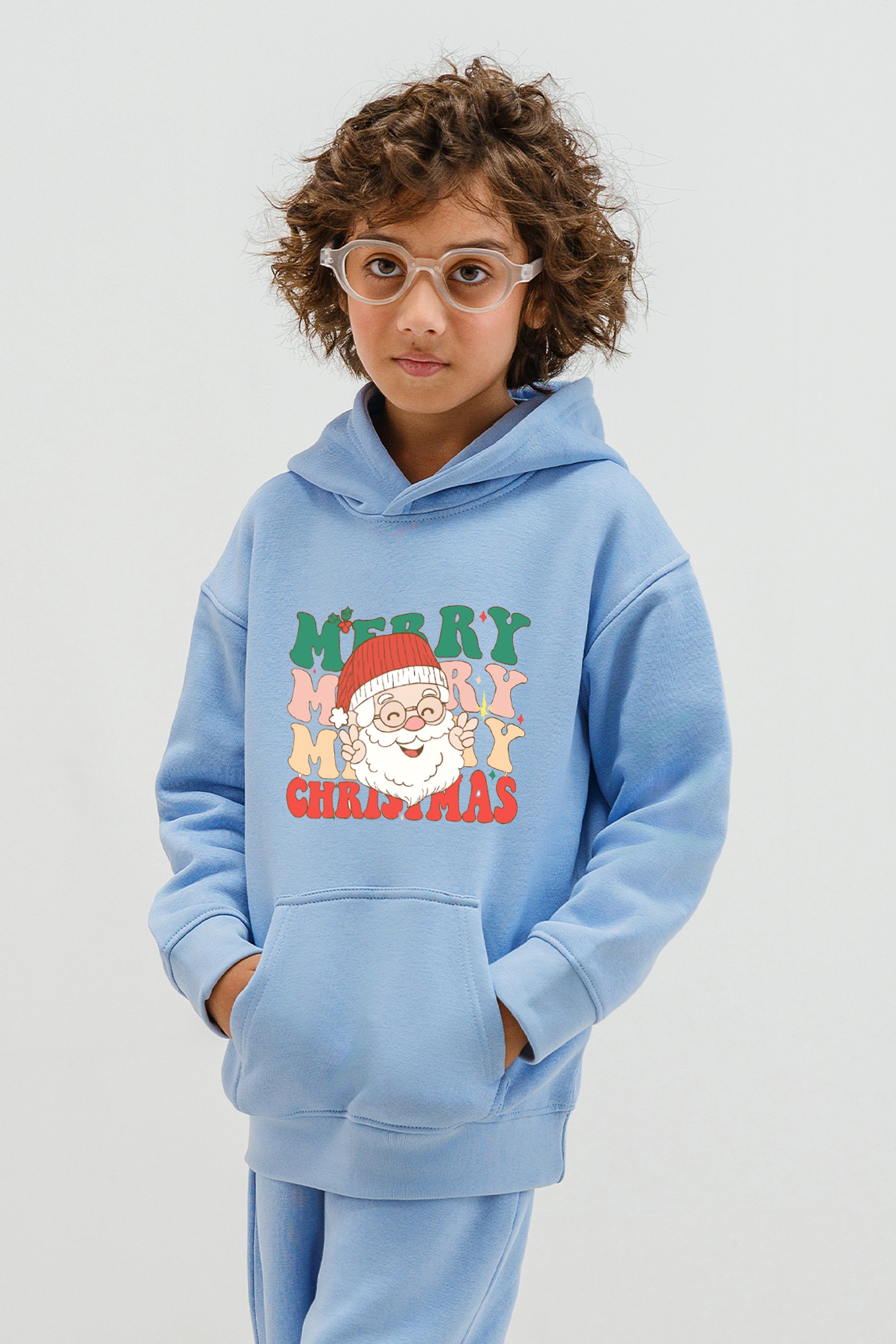 Kids Santa Merry christmas Printed Hoodie & Joggers set (Pack of 5)