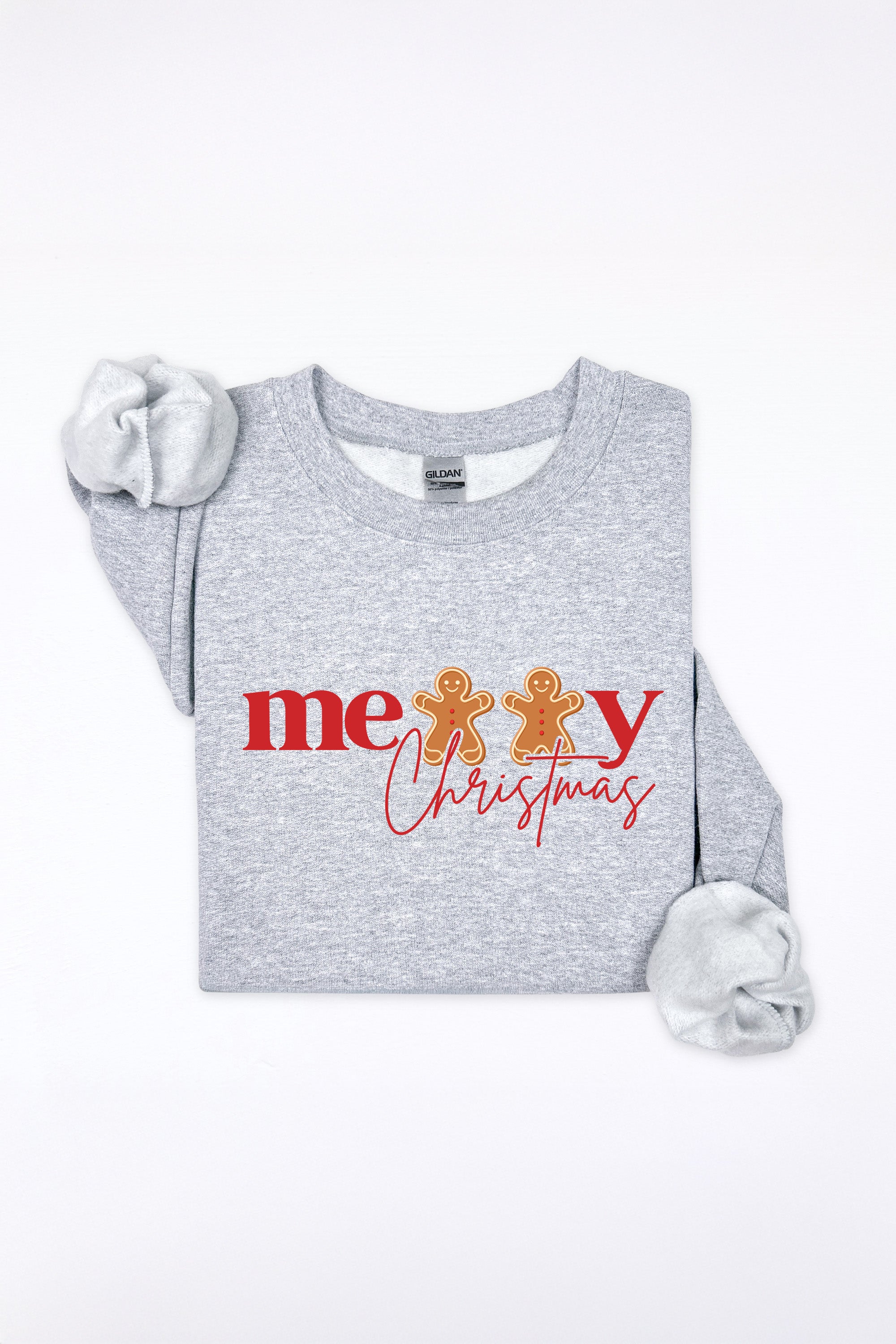 Unisex Heavy Blend Merry Christmas Gingerbread Printed Sweatshirt