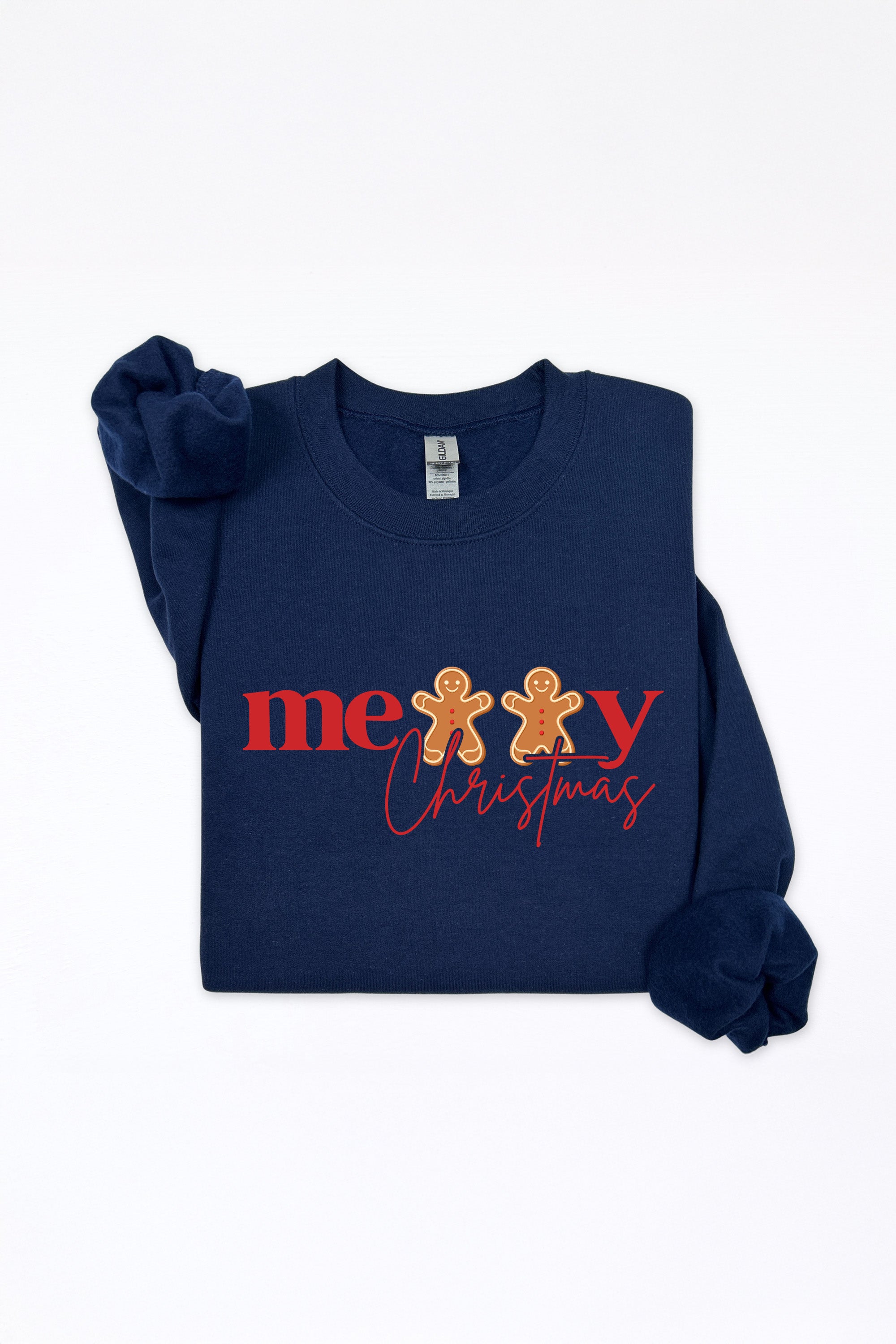 Unisex Heavy Blend Merry Christmas Gingerbread Printed Sweatshirt