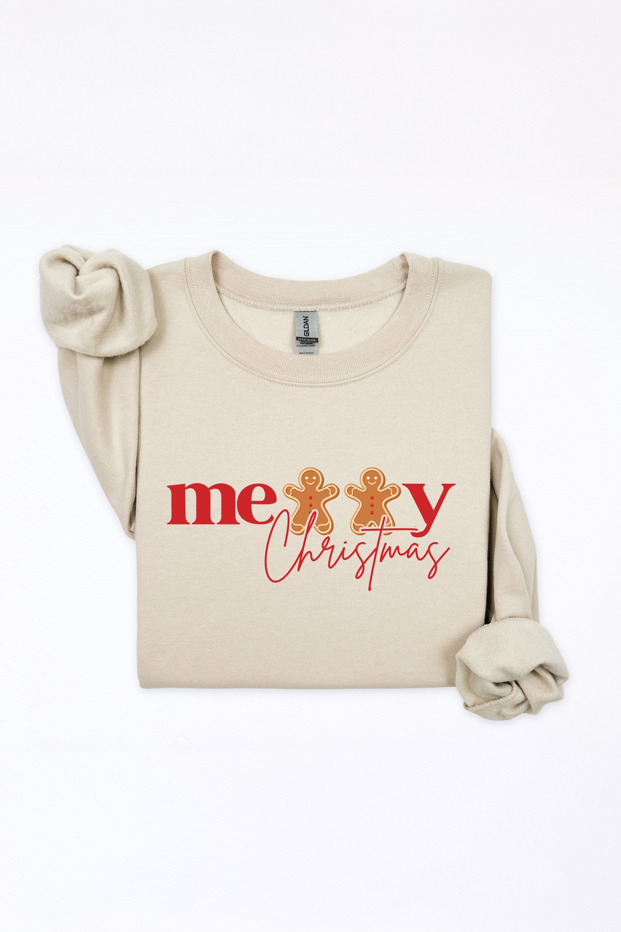 Unisex Heavy Blend Merry Christmas Gingerbread Printed Sweatshirt