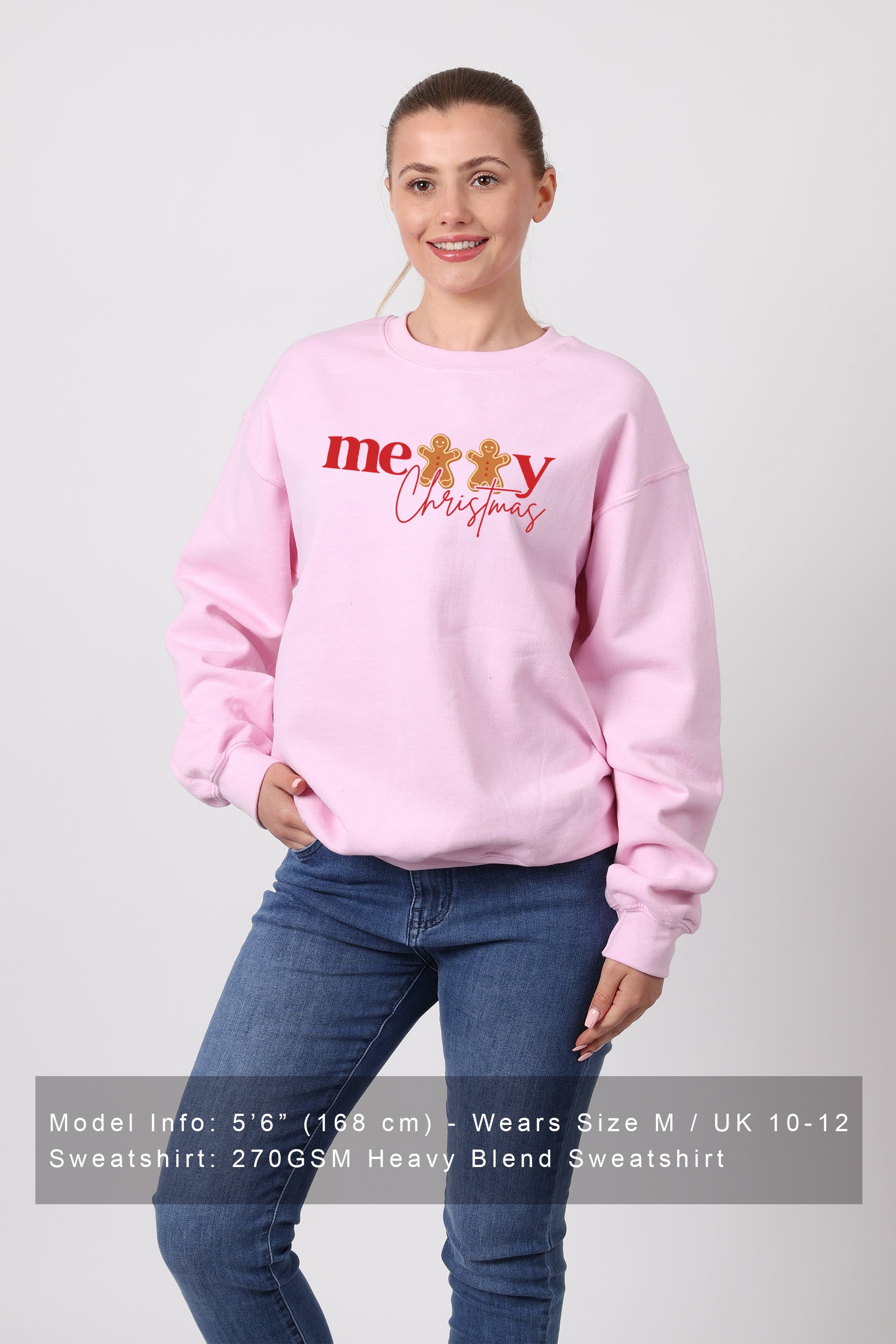 Unisex Heavy Blend Merry Christmas Gingerbread Printed Sweatshirt