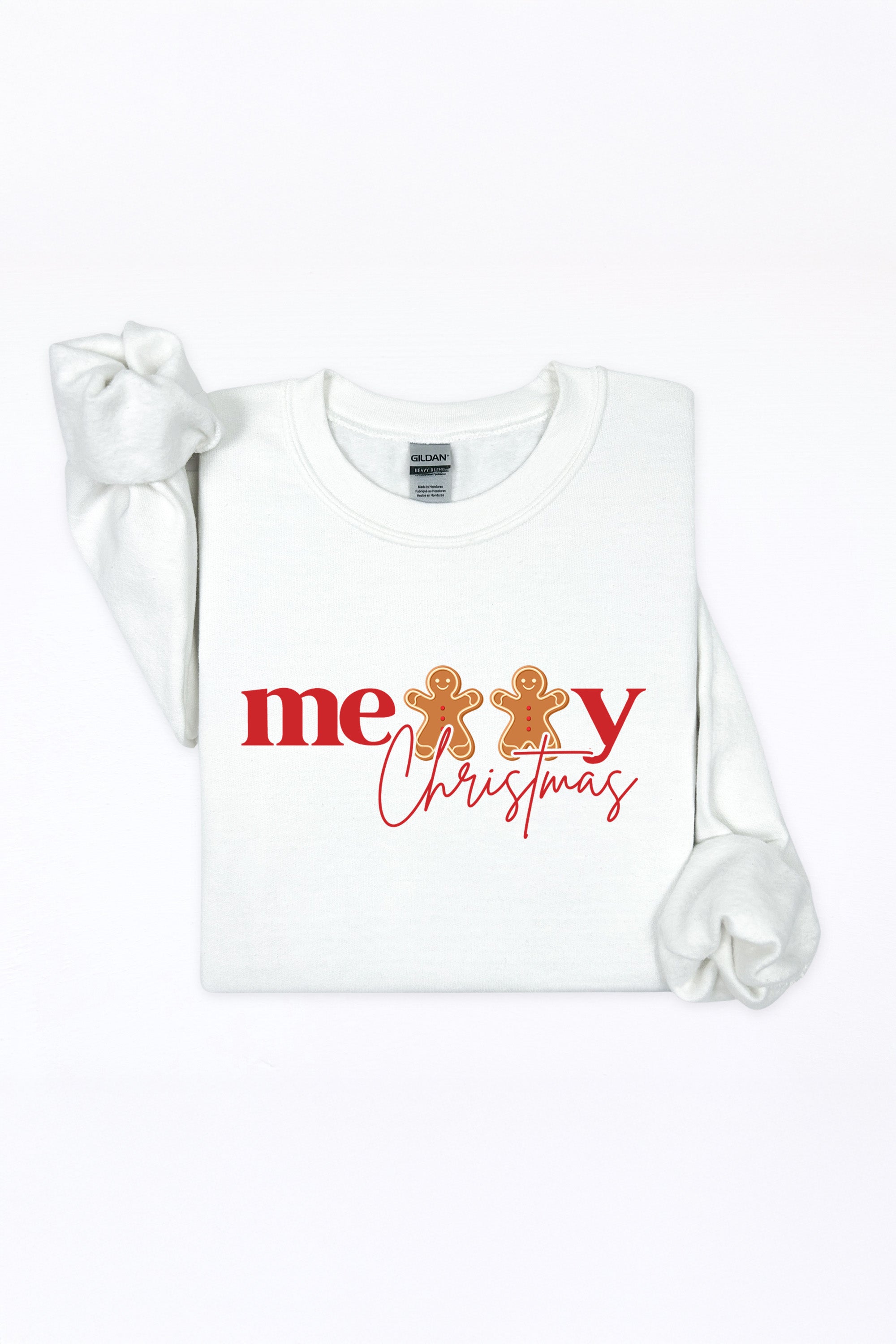 Unisex Heavy Blend Merry Christmas Gingerbread Printed Sweatshirt