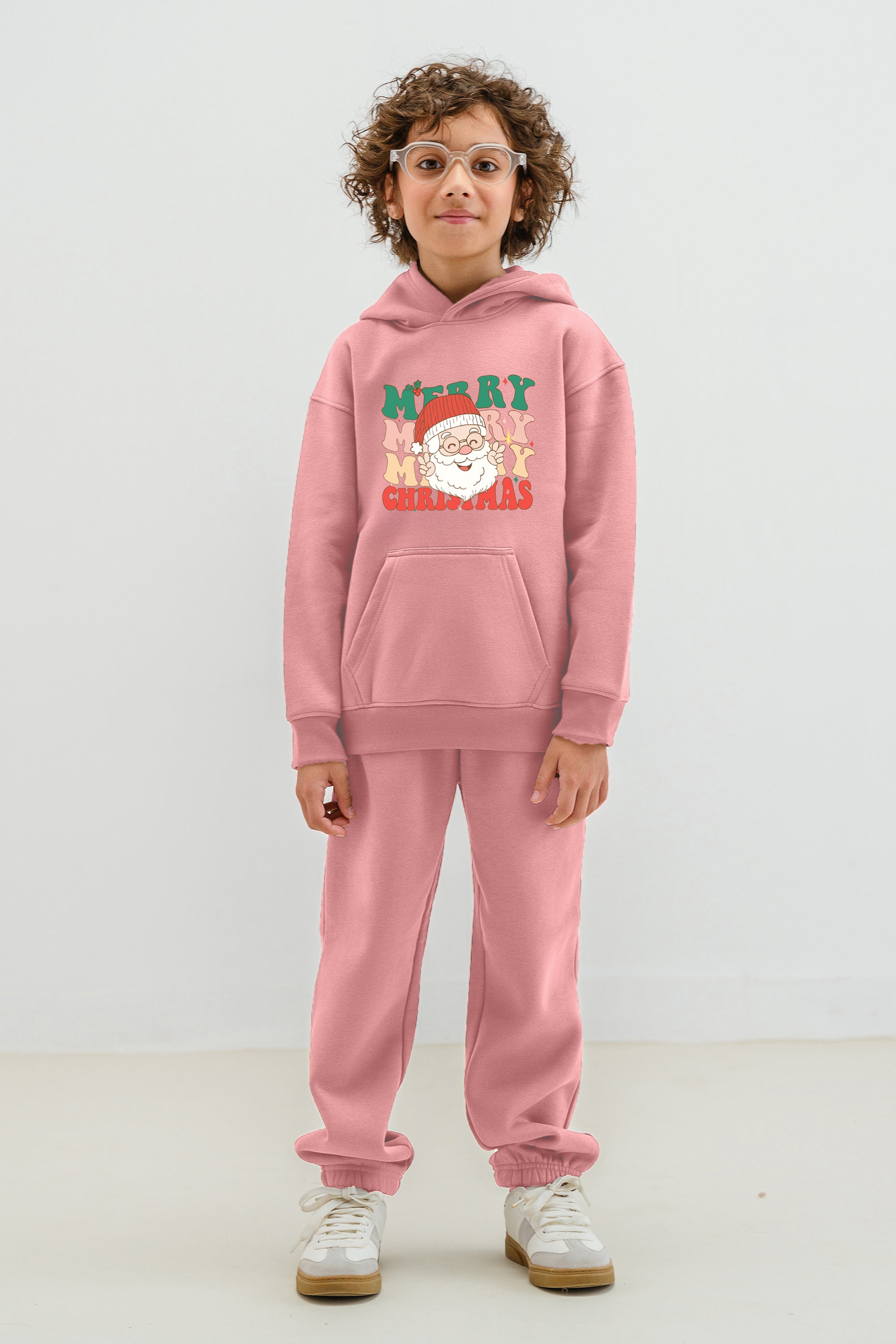 Kids Santa Merry christmas Printed Hoodie & Joggers set (Pack of 5)