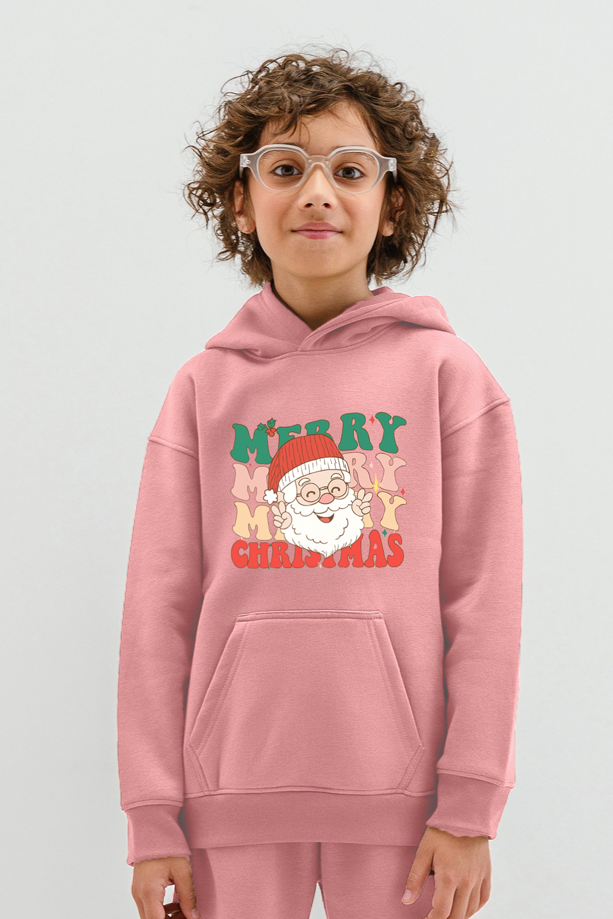 Kids Santa Merry christmas Printed Hoodie & Joggers set (Pack of 5)