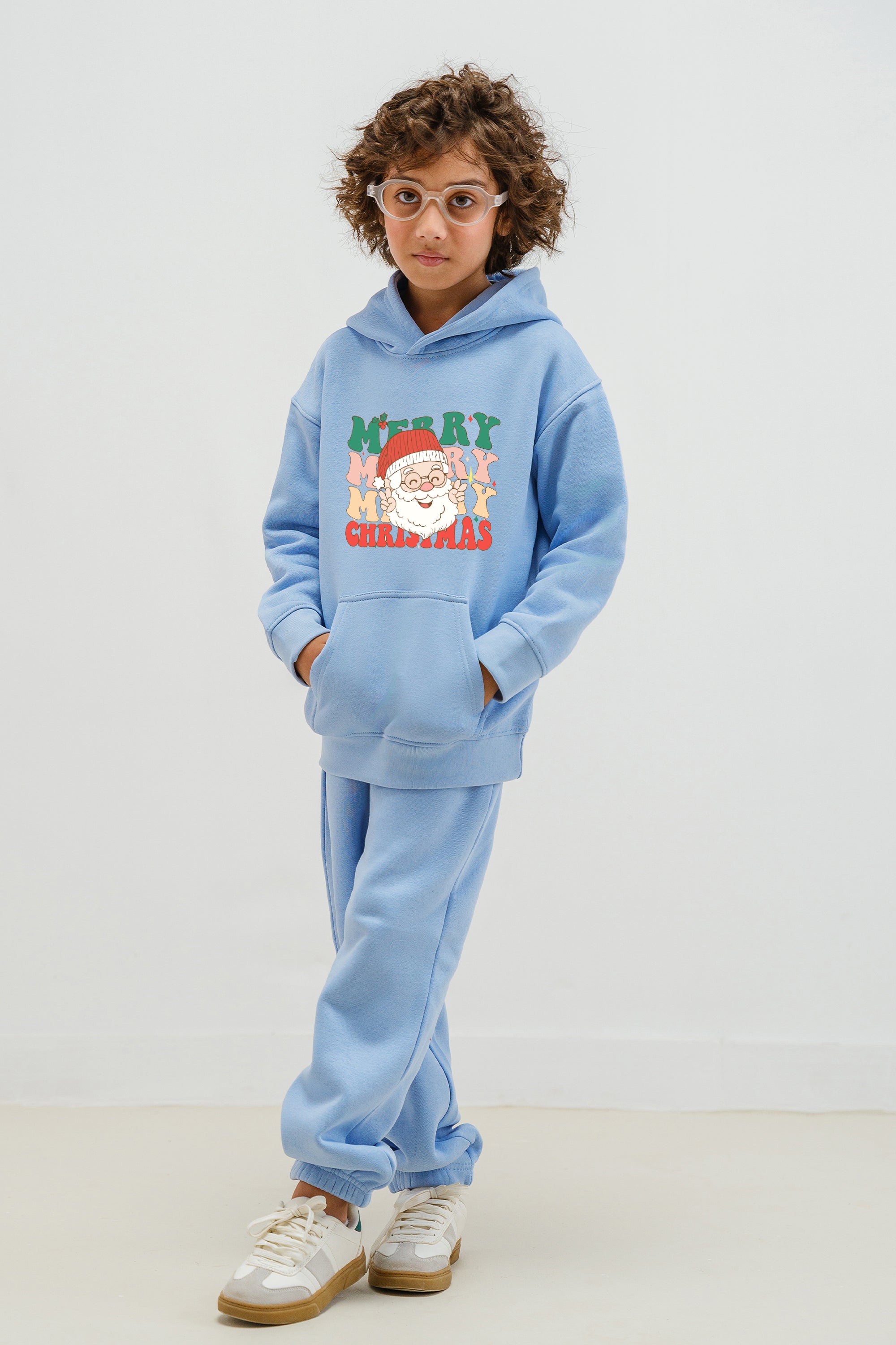 Kids Santa Merry christmas Printed Hoodie & Joggers set (Pack of 5)
