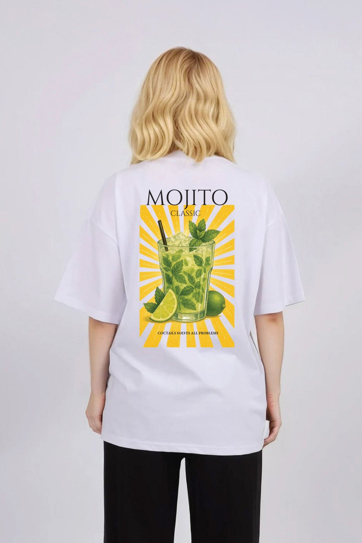 150GSM Oversized T-Shirts in Mojito Print