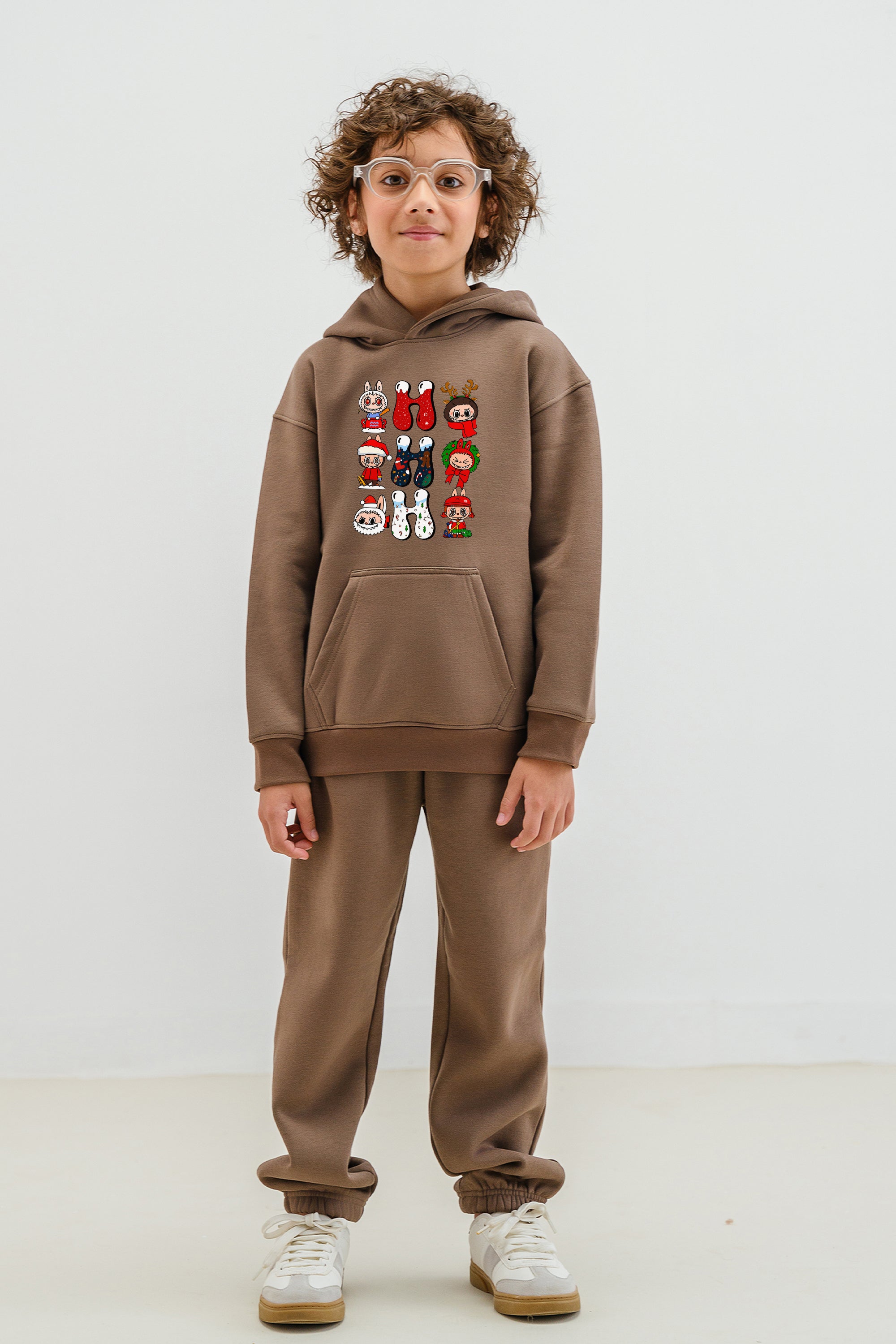 Kids Oh Labubu Christmas Printed Hoodie & Joggers set (Pack of 5)