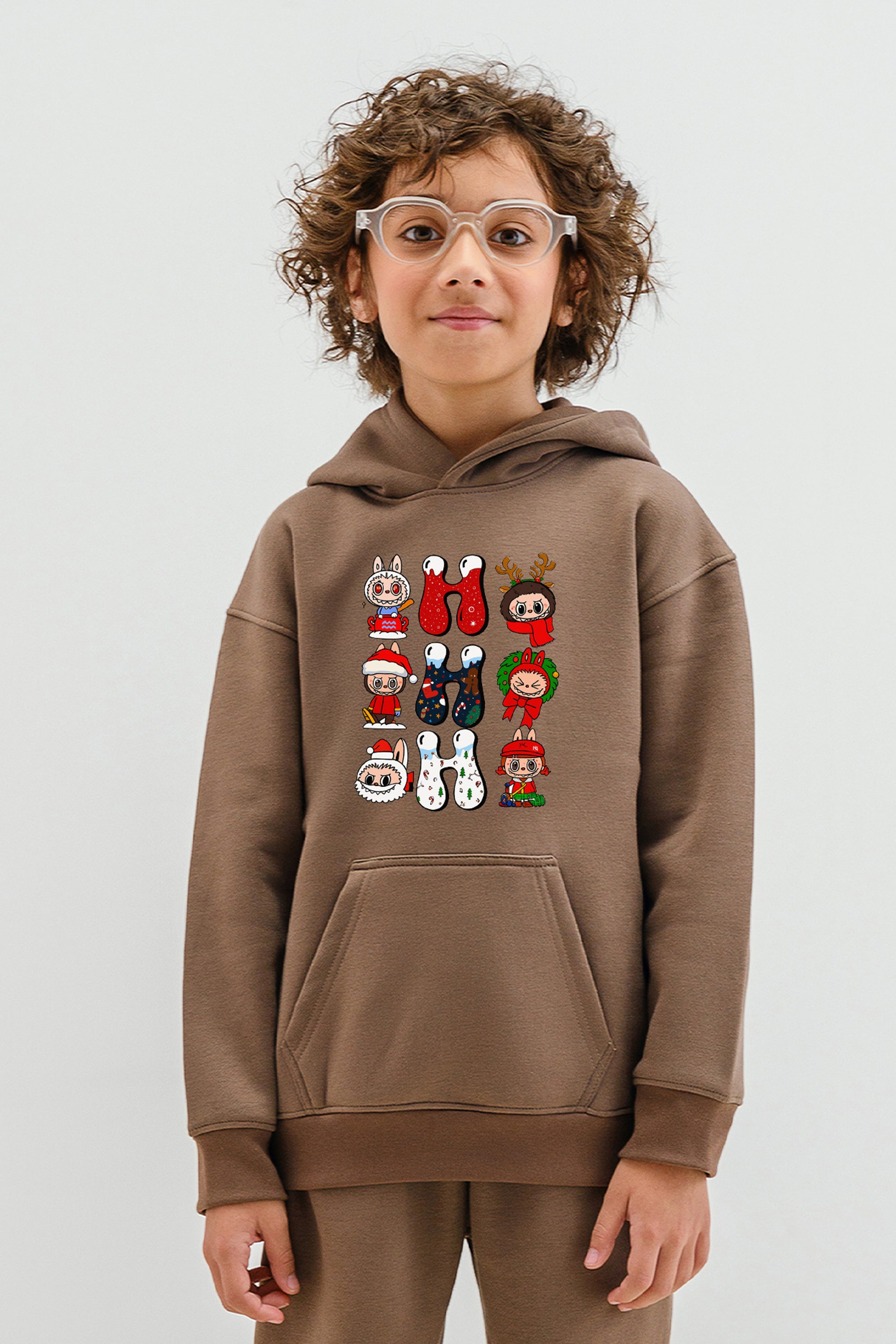 Kids Oh Labubu Christmas Printed Hoodie & Joggers set (Pack of 5)