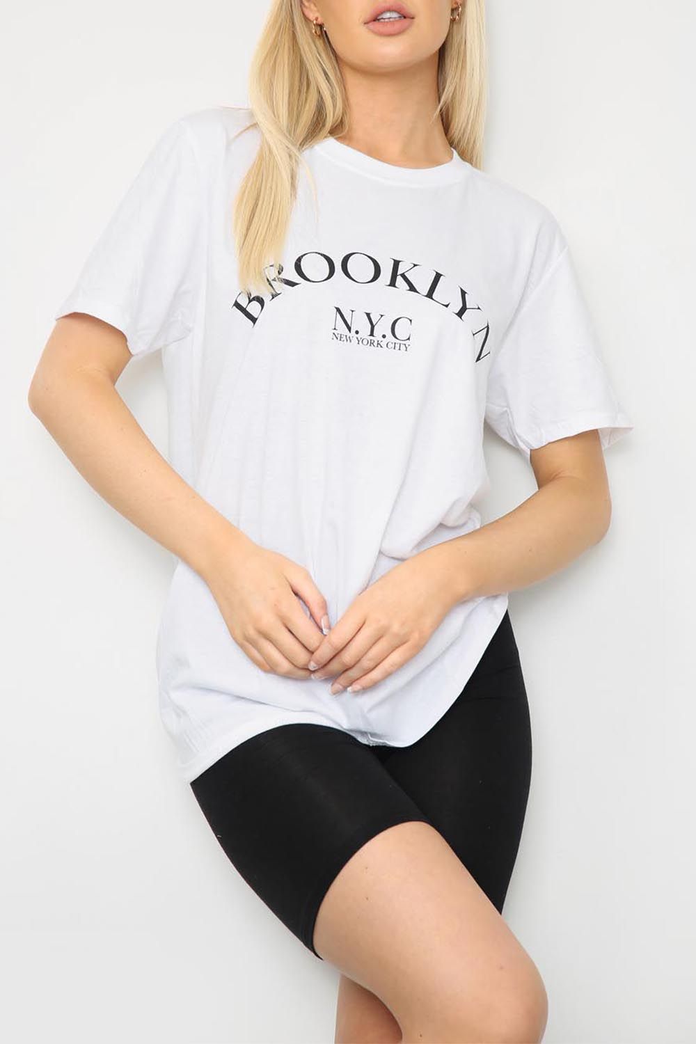 Brooklyn Slogan Oversized T-Shirt (Pack of 6)