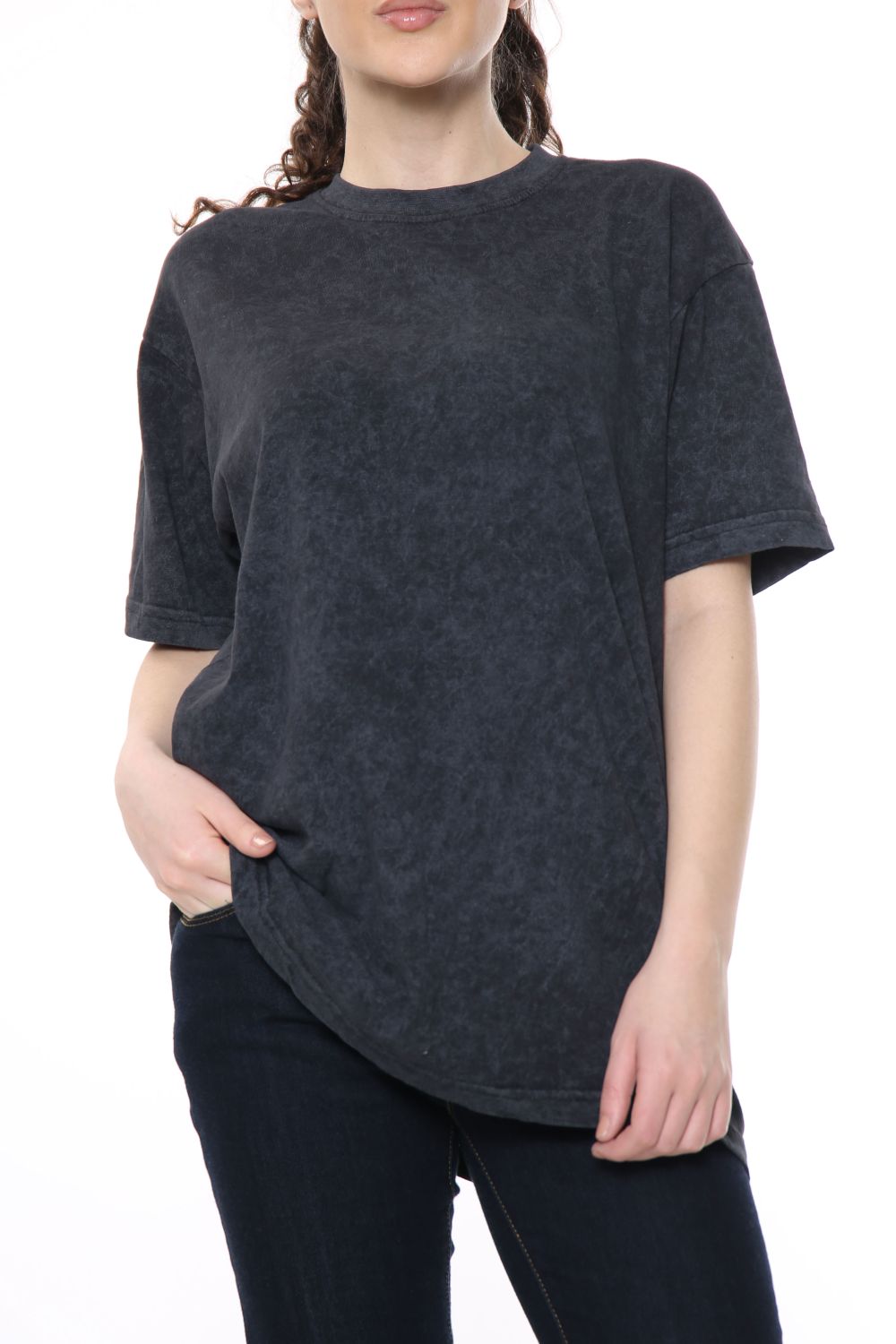 Acid Wash Oversized Plain T-Shirt