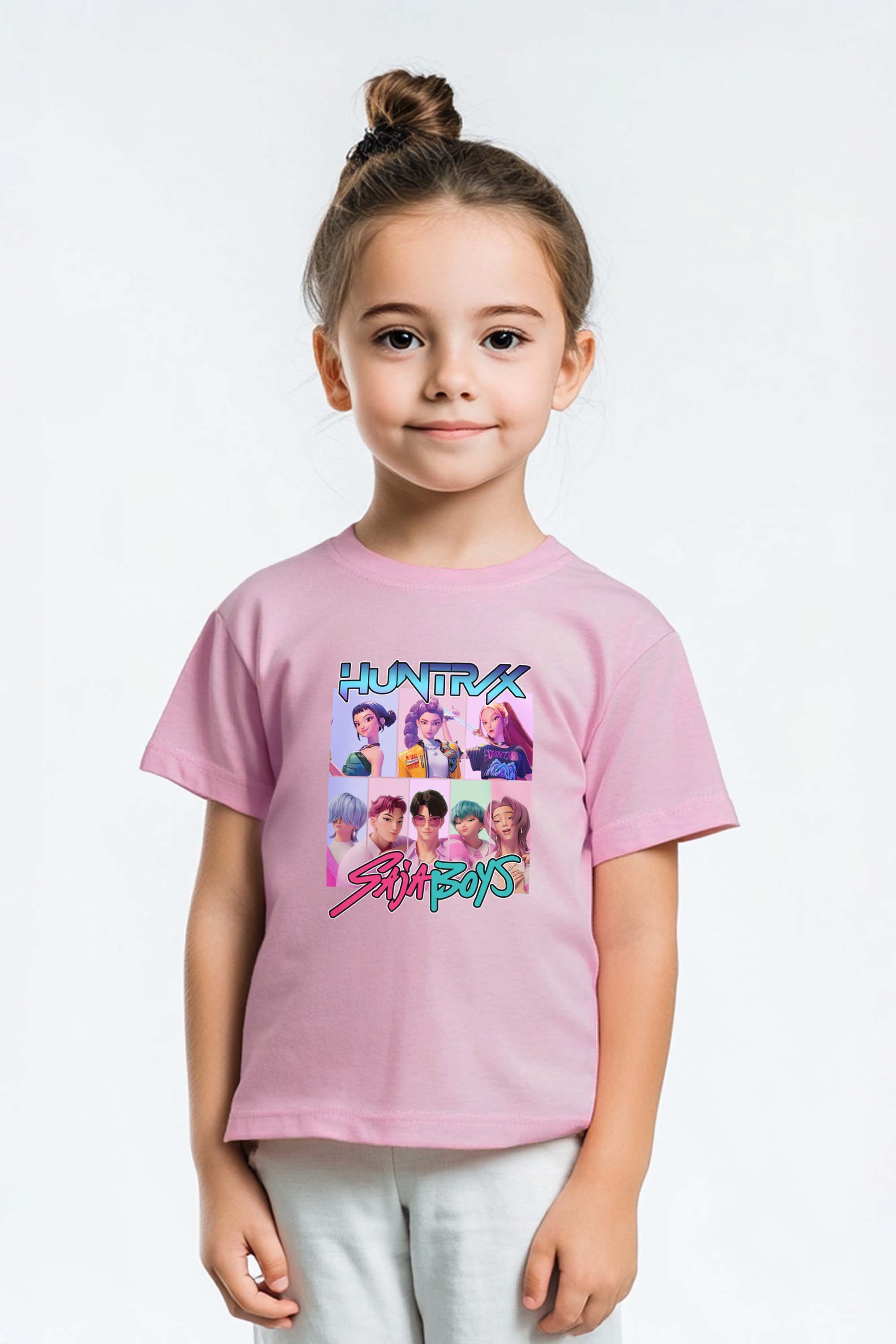 Kids K-Pop Anime Band Graphic Printed T-Shirt