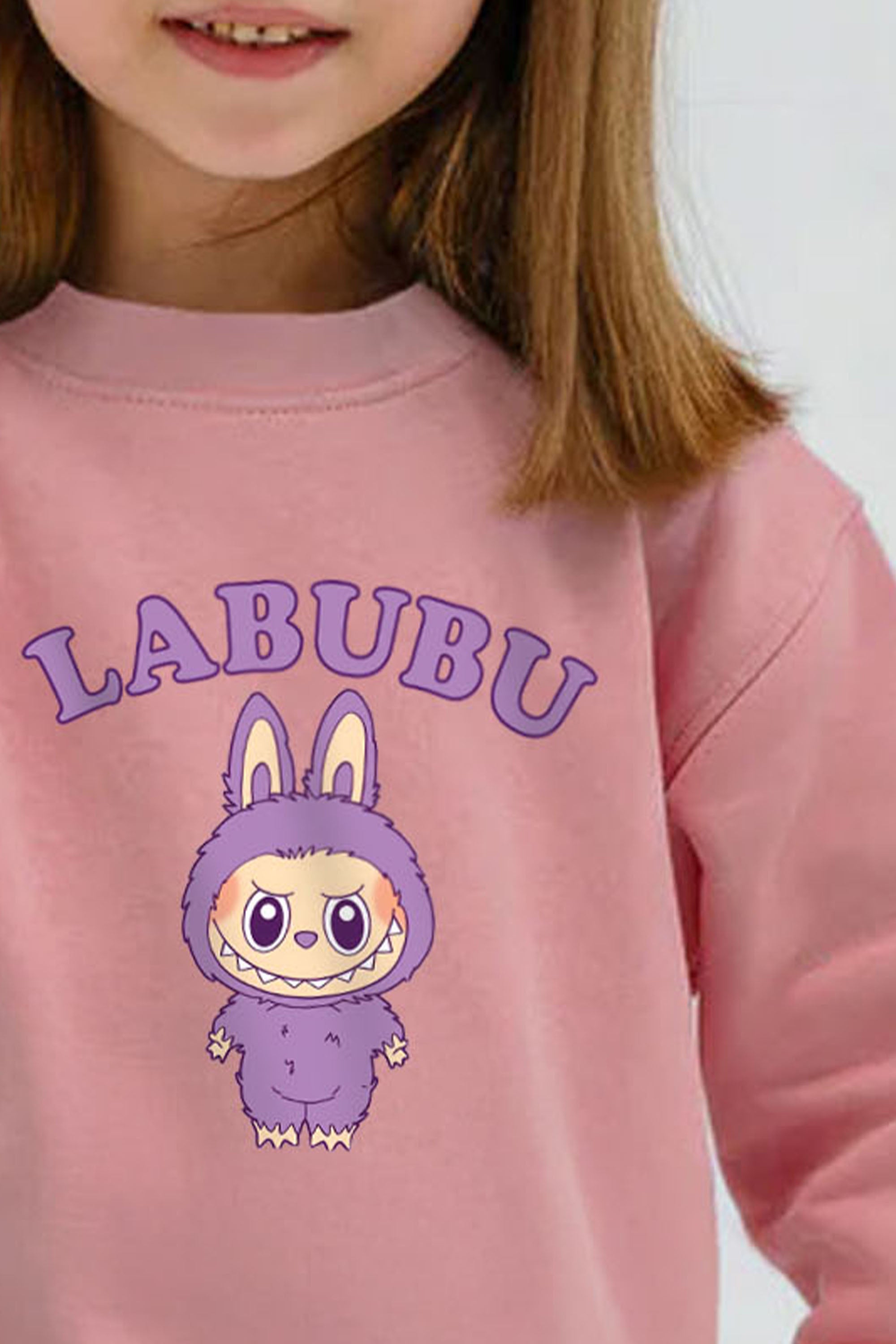 Kids Premium Purple Labubu Printed Sweatshirt (Pack of 5)