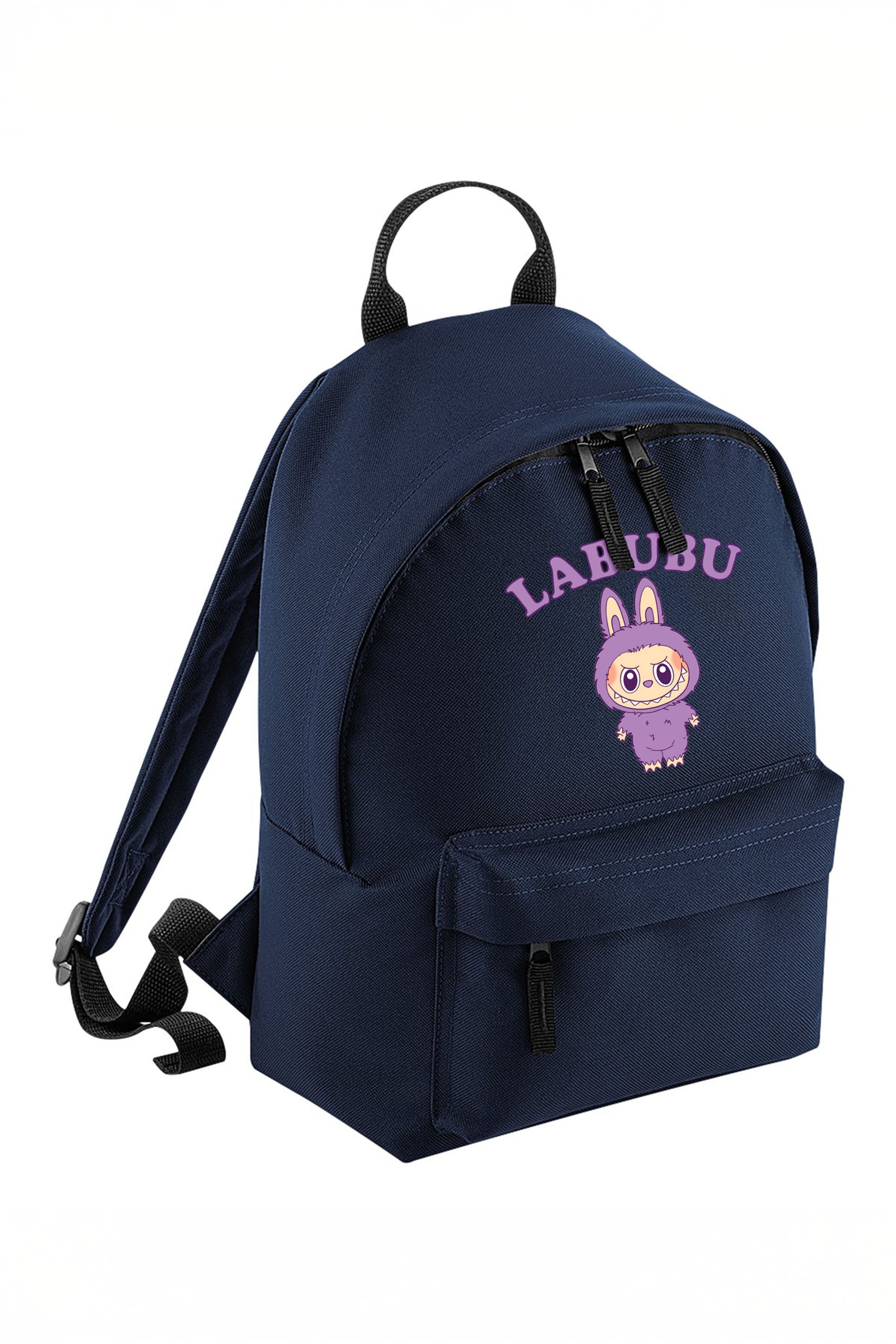 Purple Labubu Printed Mini Backpack