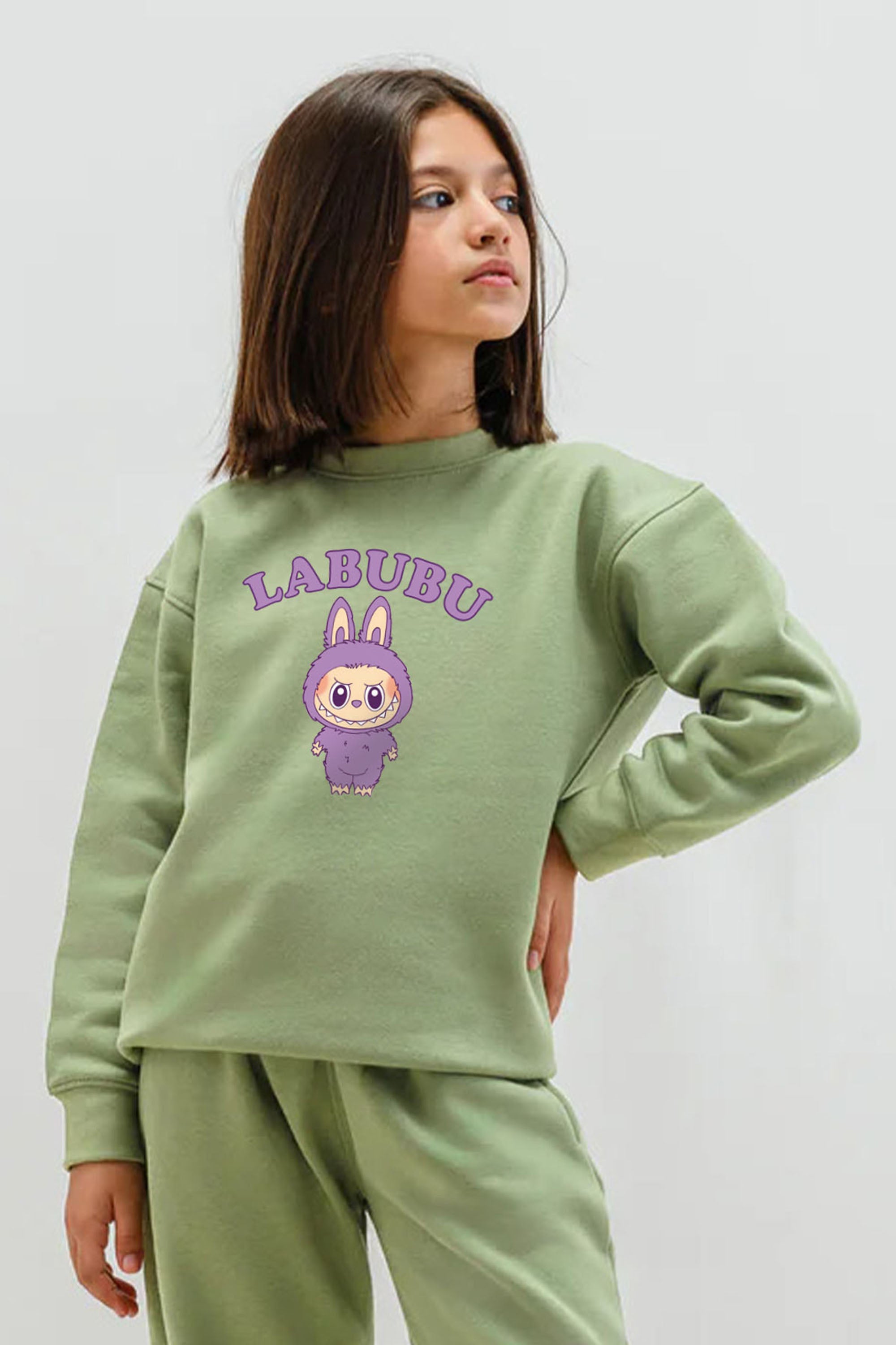 Kids Premium Purple Labubu Printed Sweatshirt (Pack of 5)