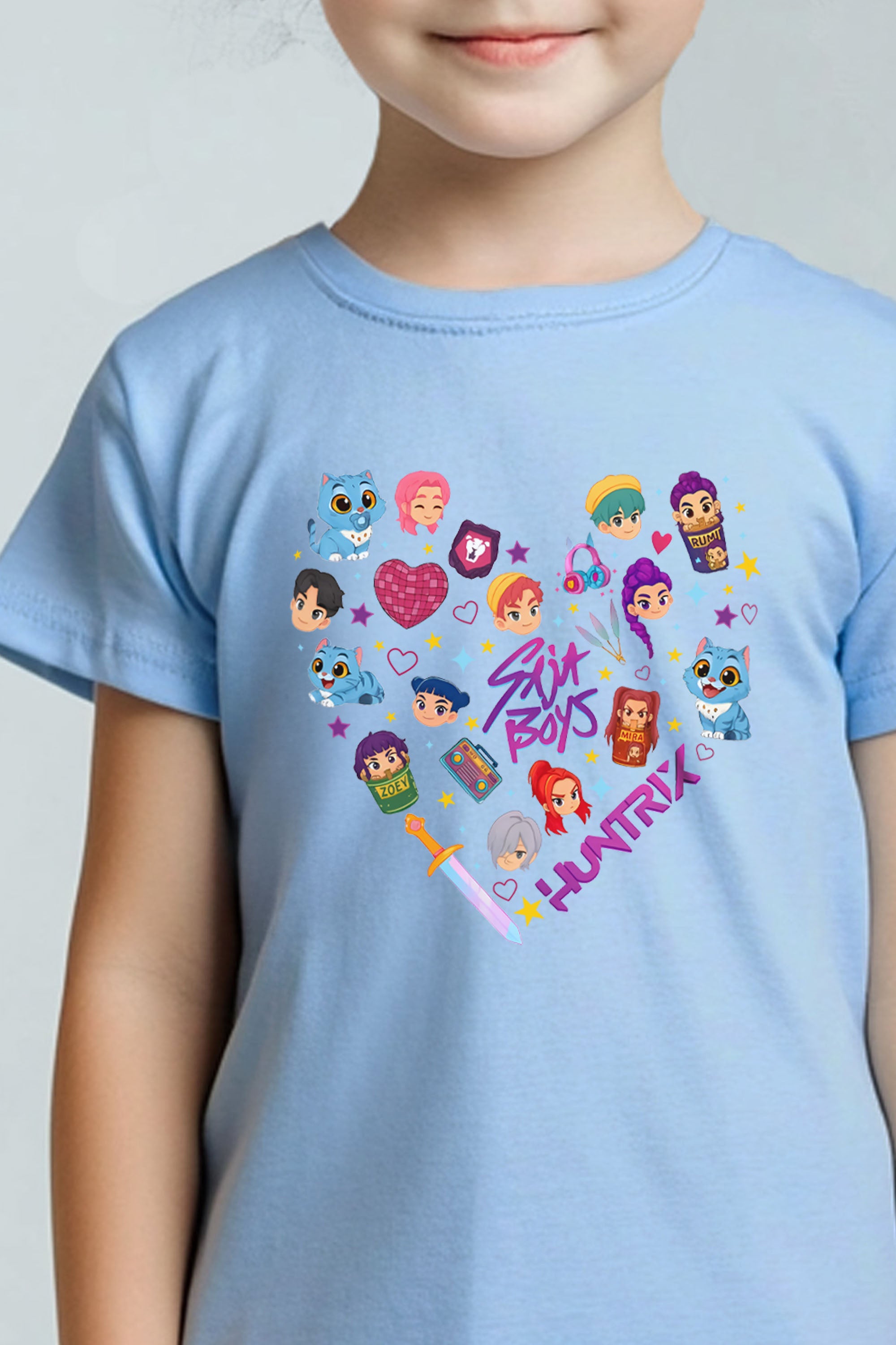 Kids K-pop Heart Squad Graphic Printed T-Shirt