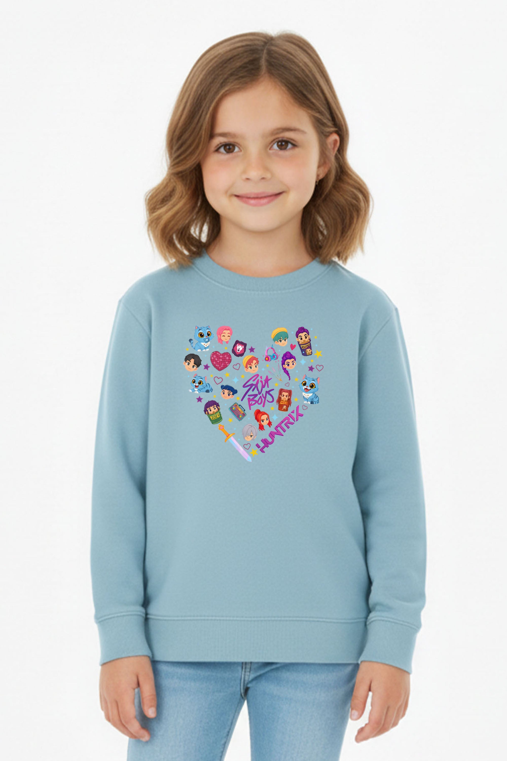 Kids K-pop Heart Squad Graphic Printed Sweatshirt