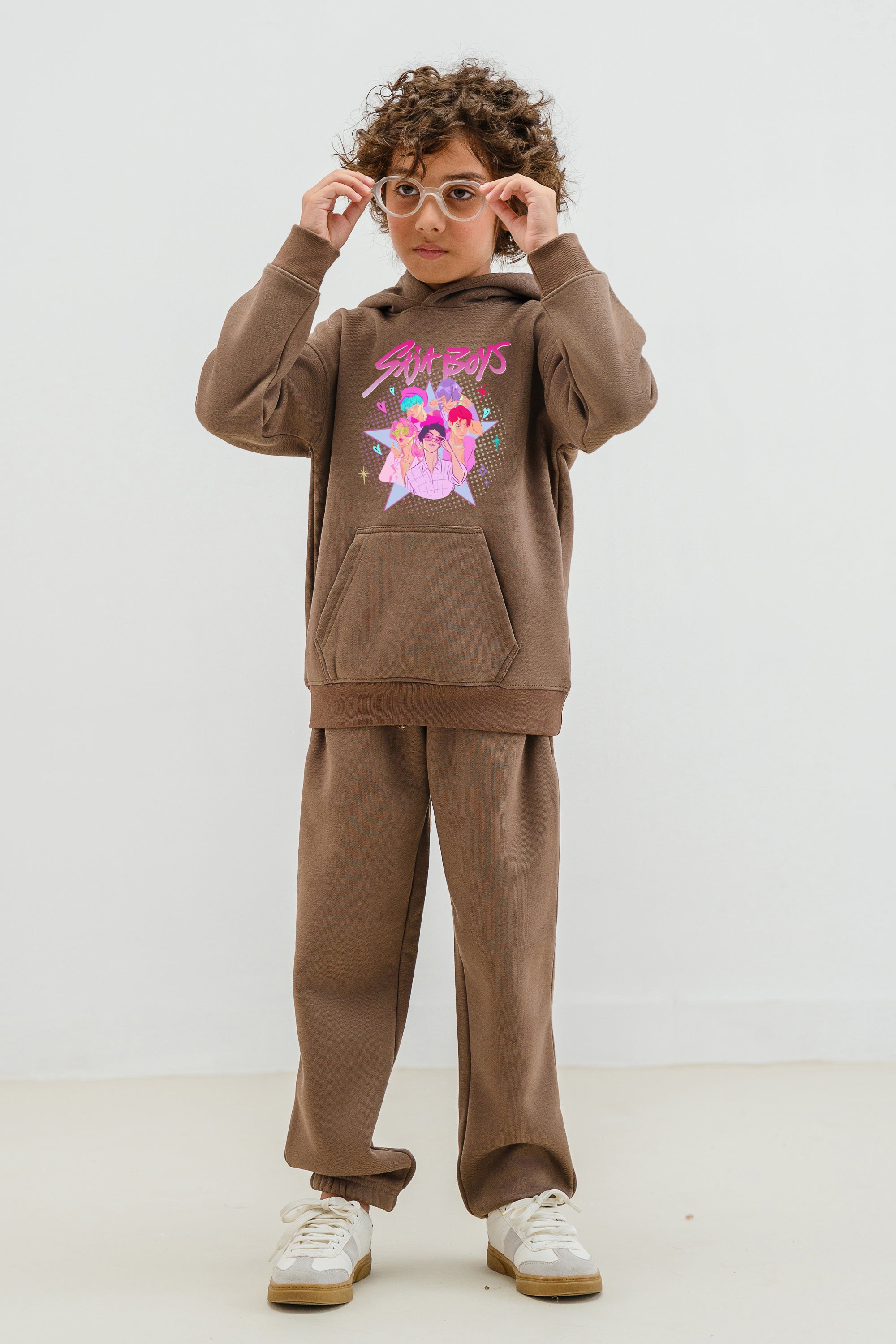 Kids Saja Boys Printed Hoodie & Joggers set (Pack of 5)
