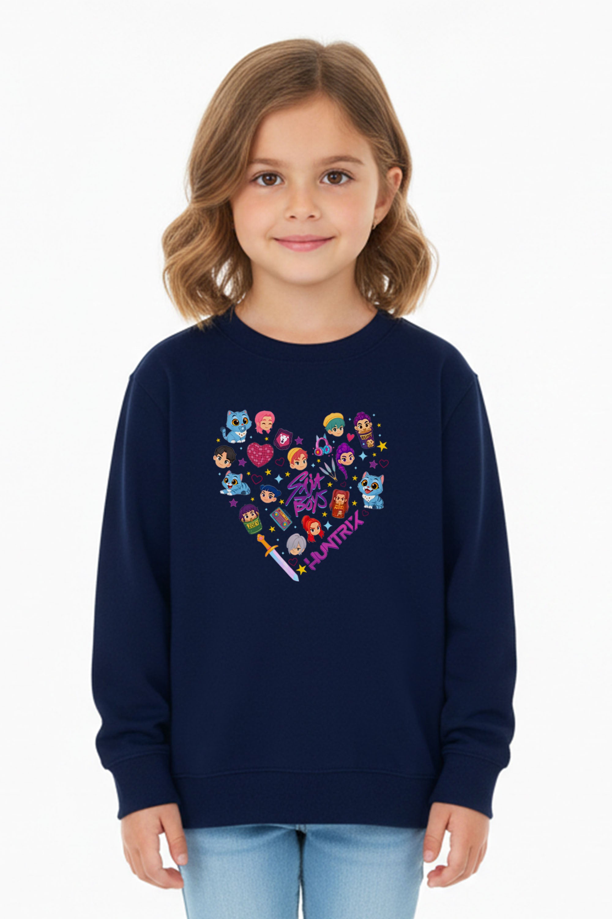 Kids K-pop Heart Squad Graphic Printed Sweatshirt