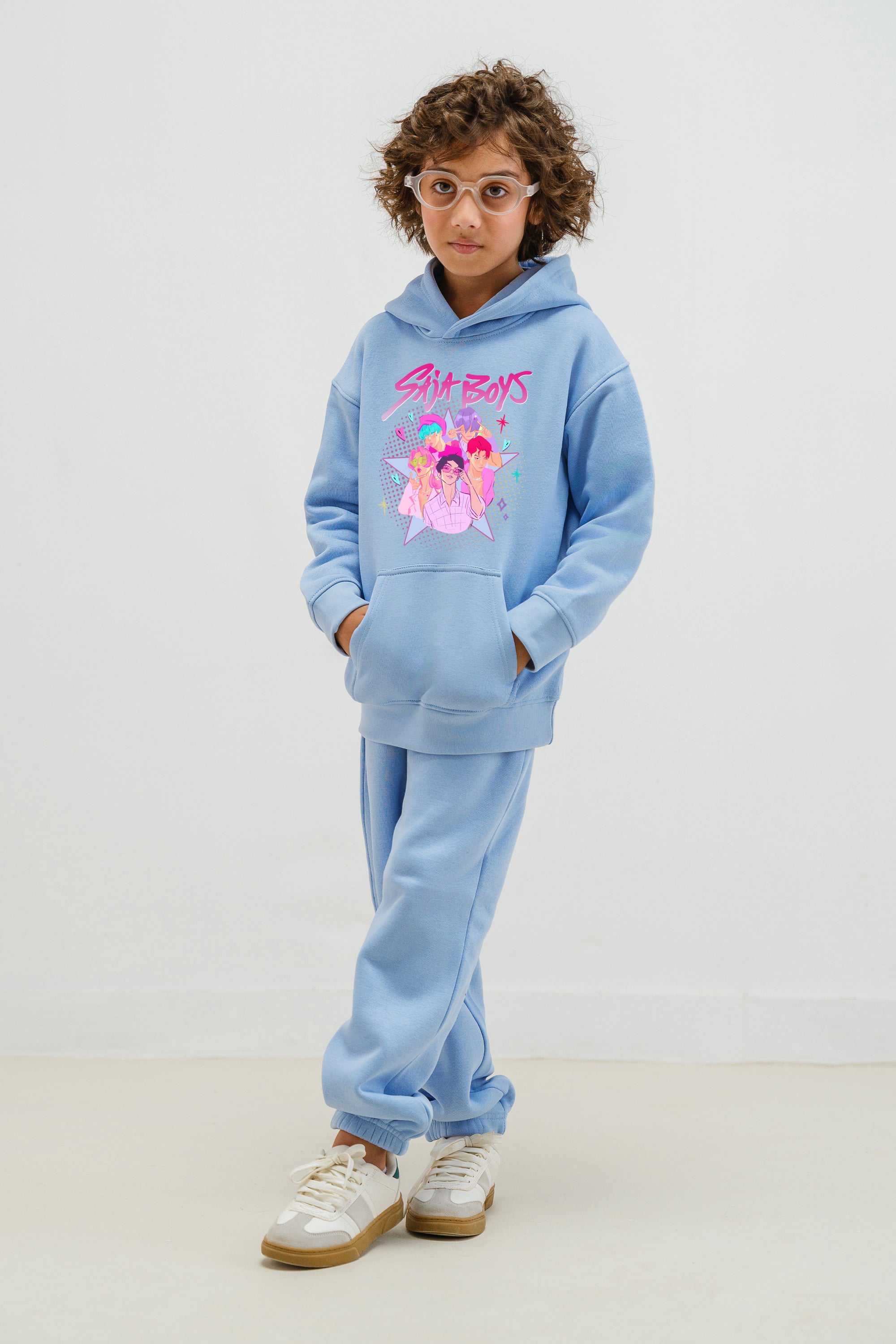 Kids Saja Boys Printed Hoodie & Joggers set (Pack of 5)