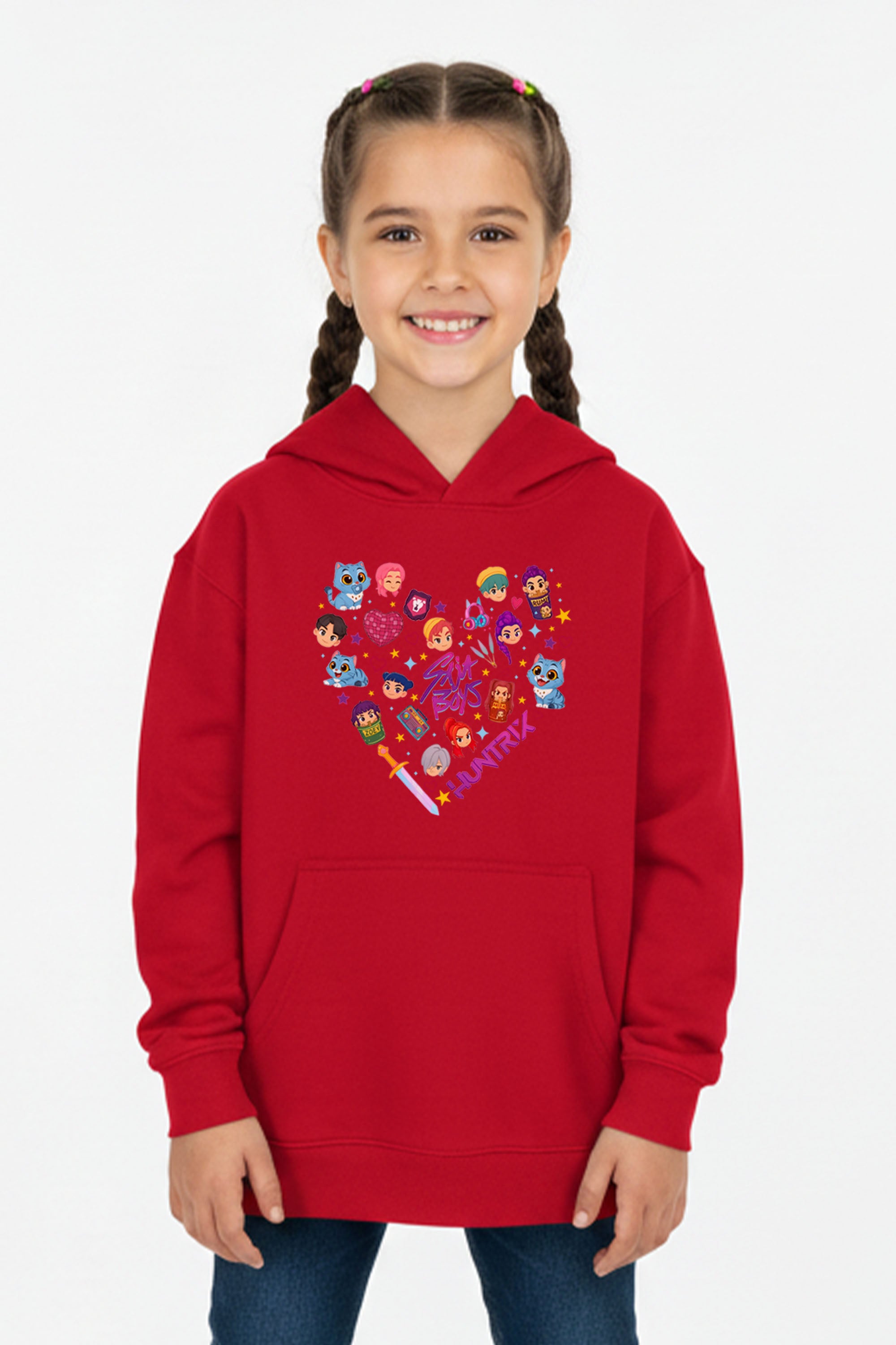 Kids K-pop Heart Squad Graphic Printed Hoodie