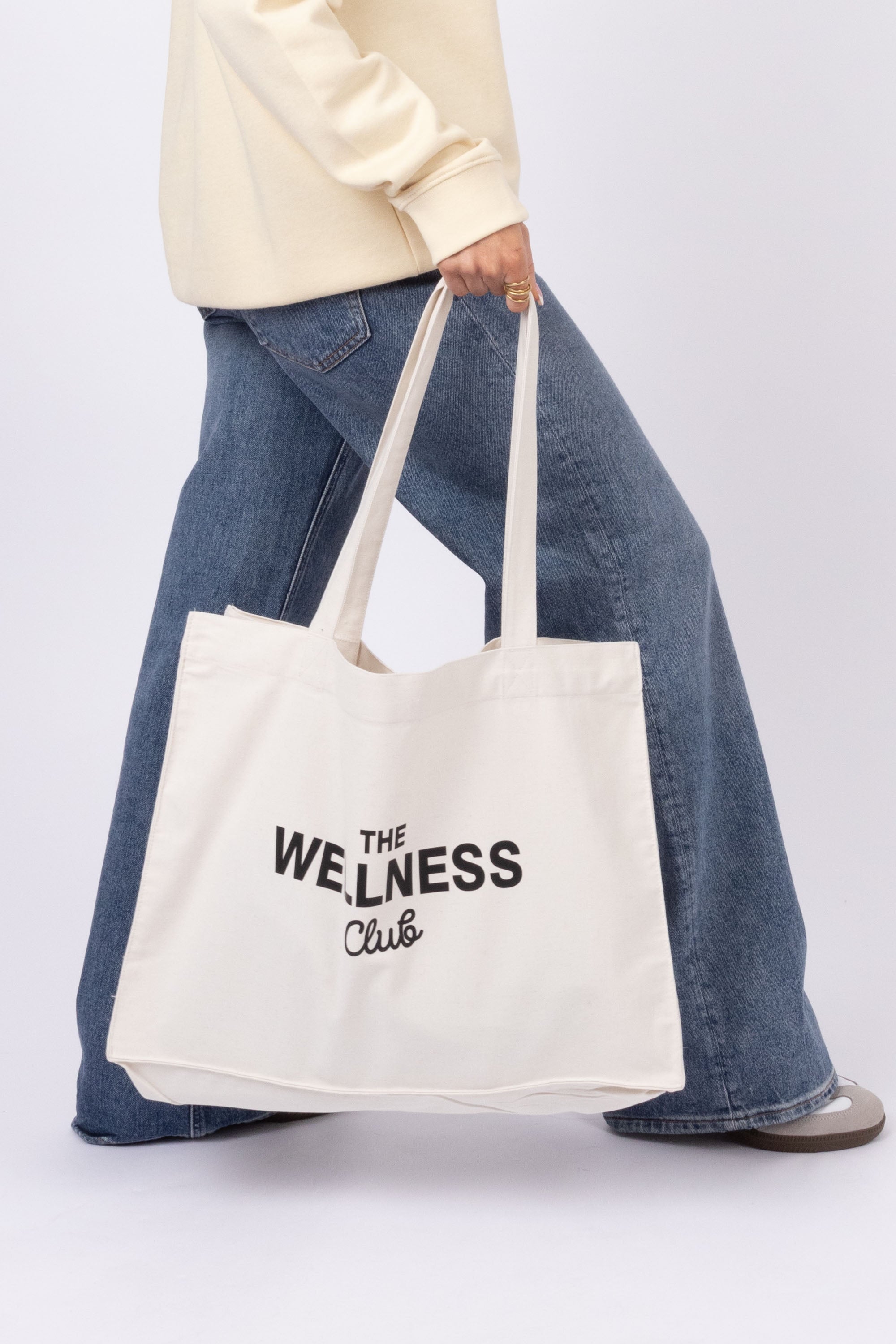 The Wellness Club Printed Woven Shopping Tote Bag