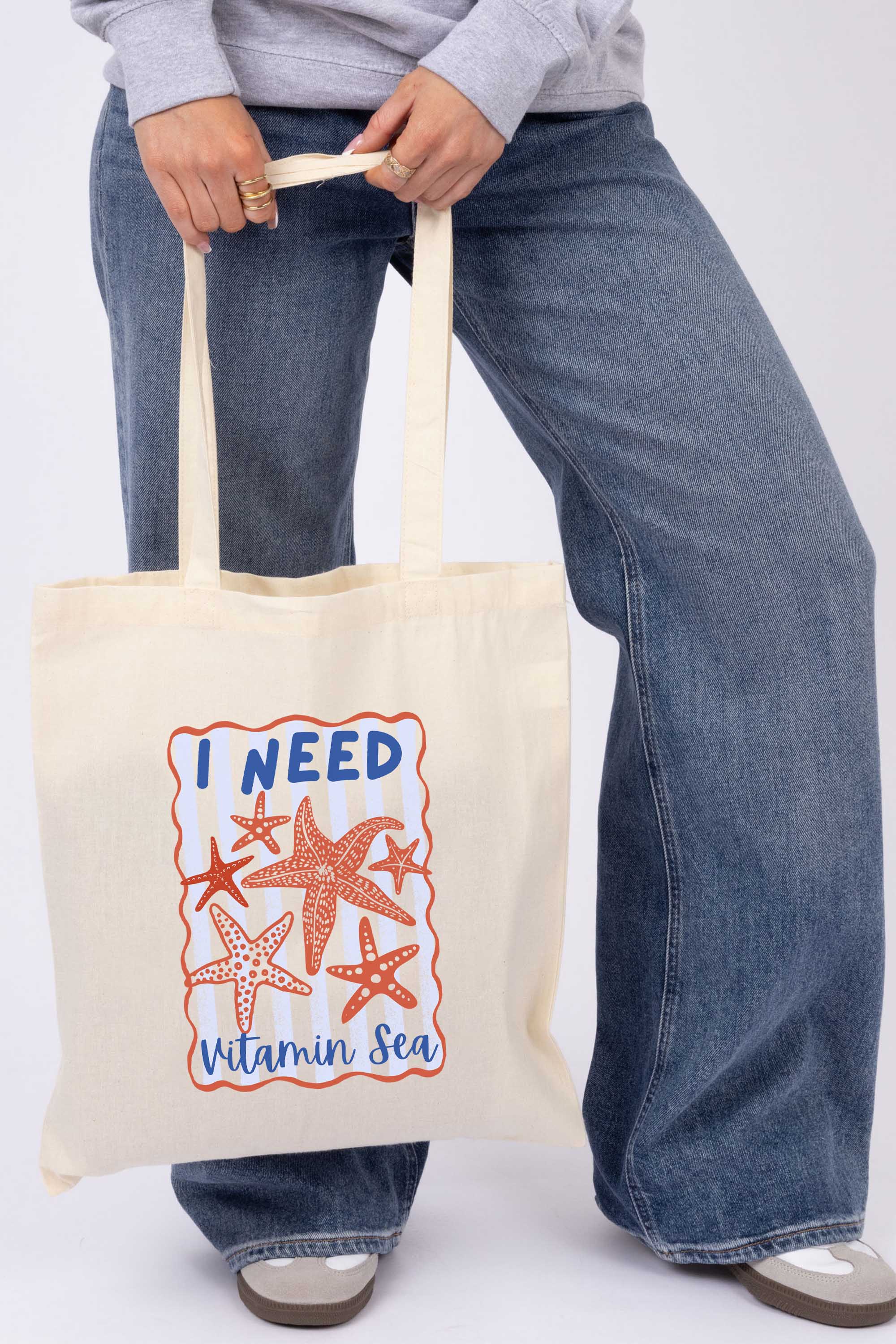 I Need Vitamin Sea Printed Tote Bag