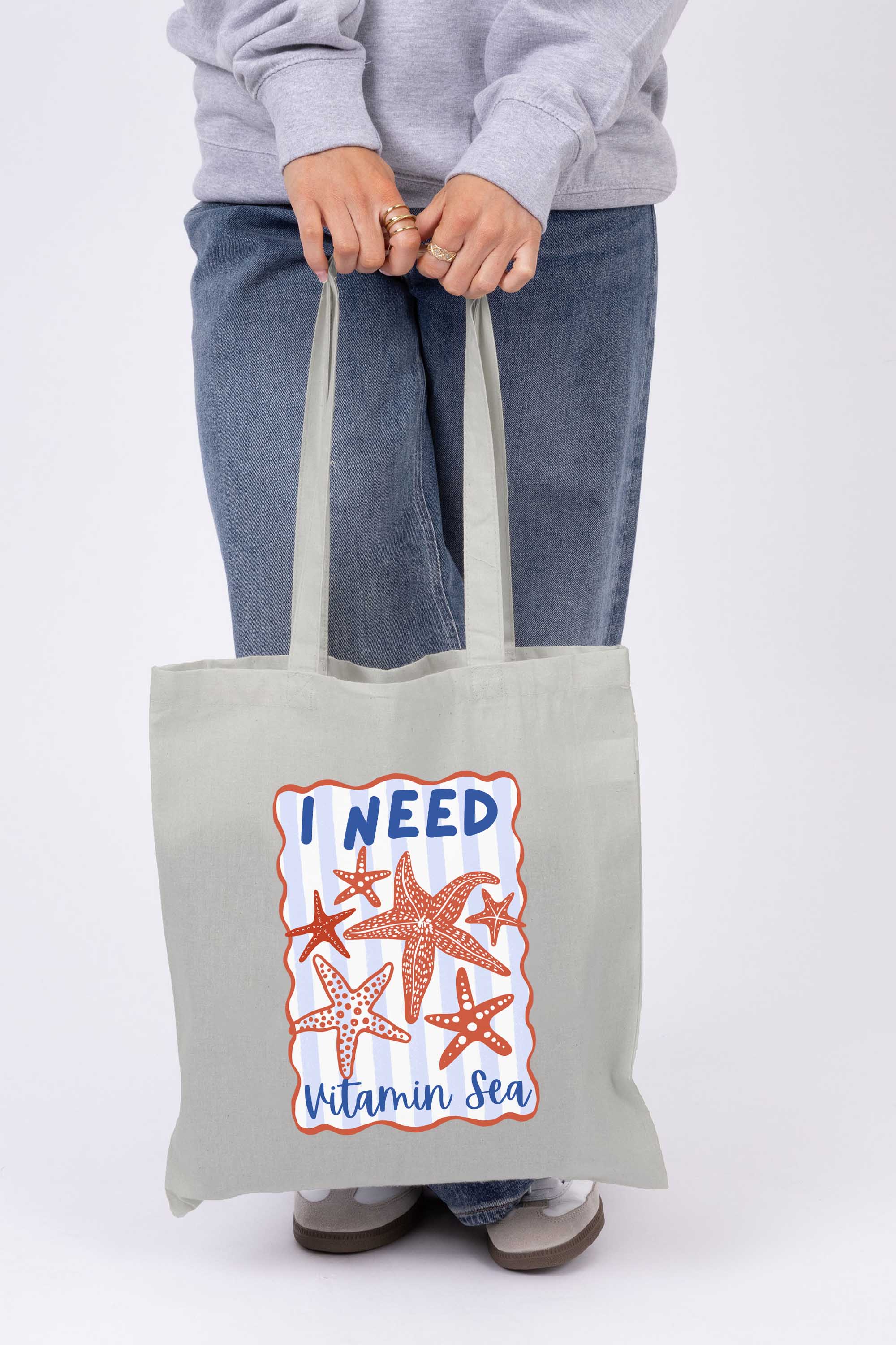 I Need Vitamin Sea Printed Tote Bag