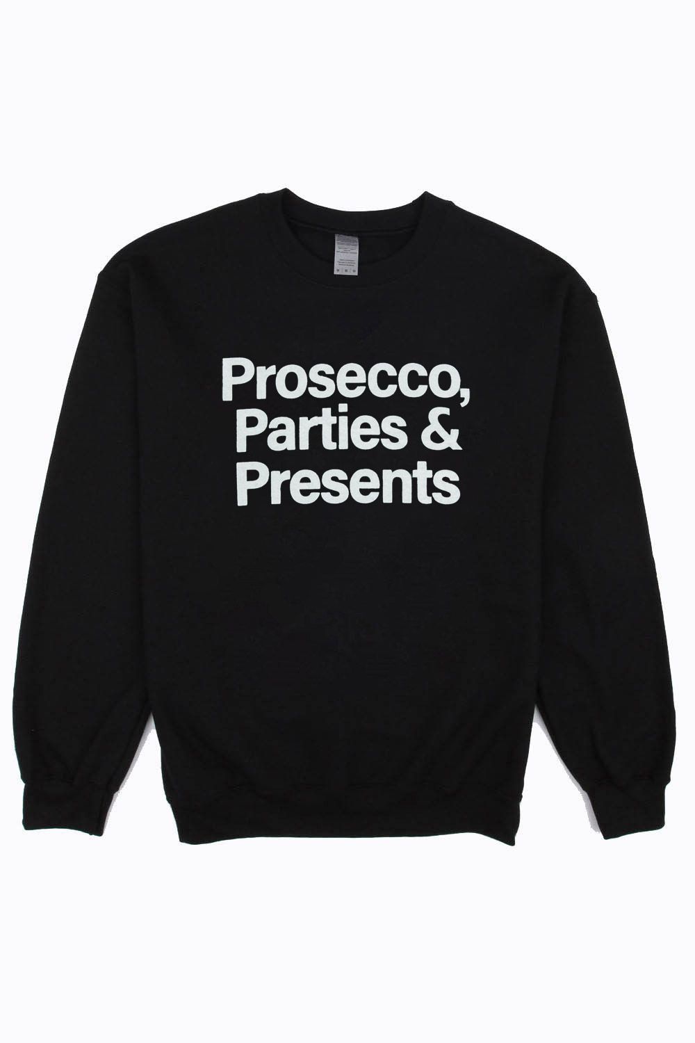 Prosecco, Parties & Presents Christmas Sweatshirt (Pack of 6)