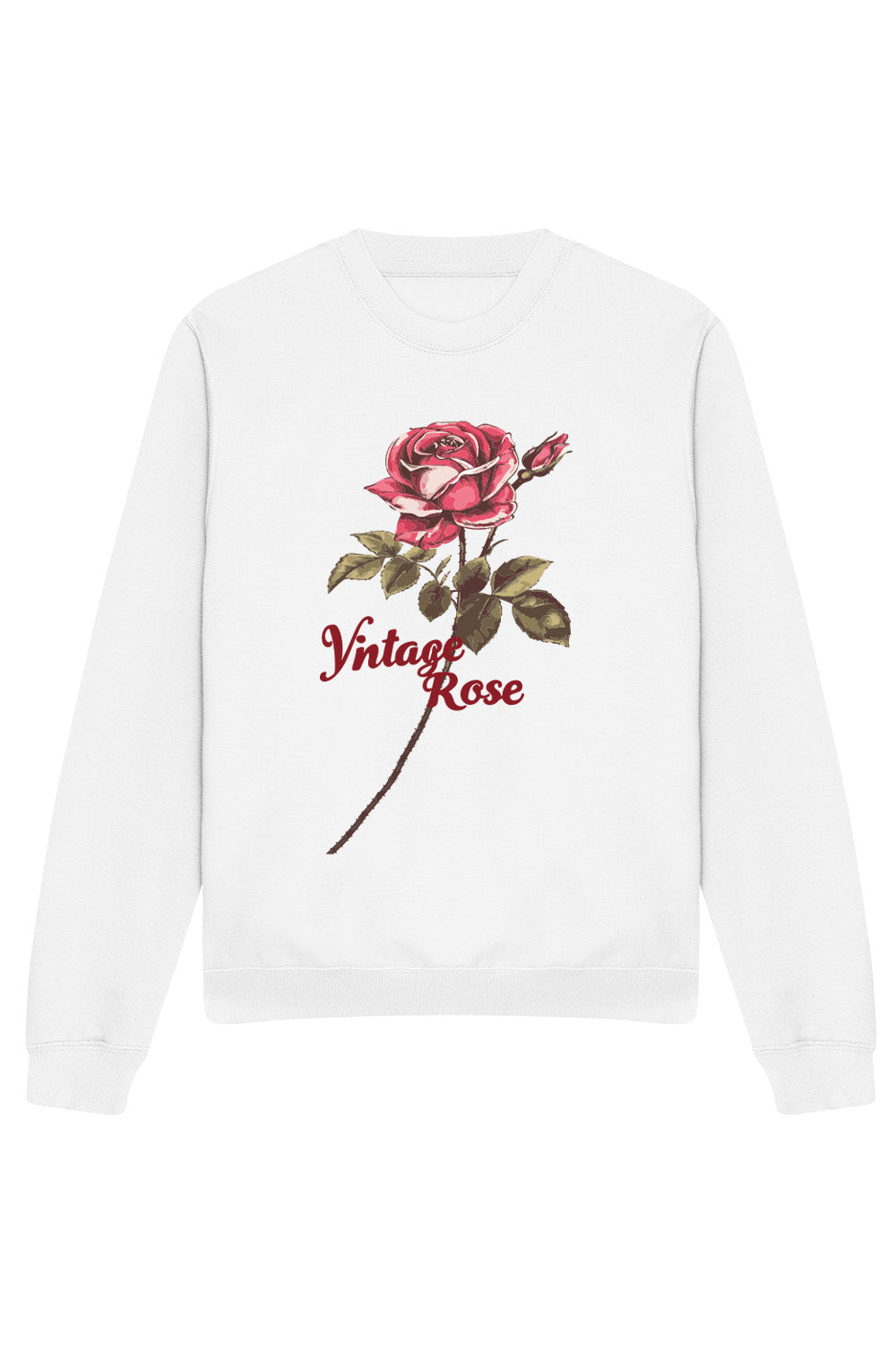 Vintage Rose Sweatshirt In Arctic White (Custom Pack)