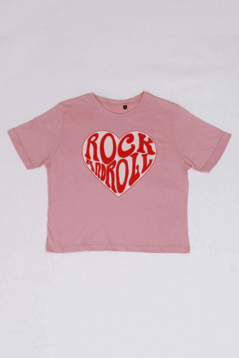 Rock and Roll Heart Cropped T-Shirt (Pack of 3)