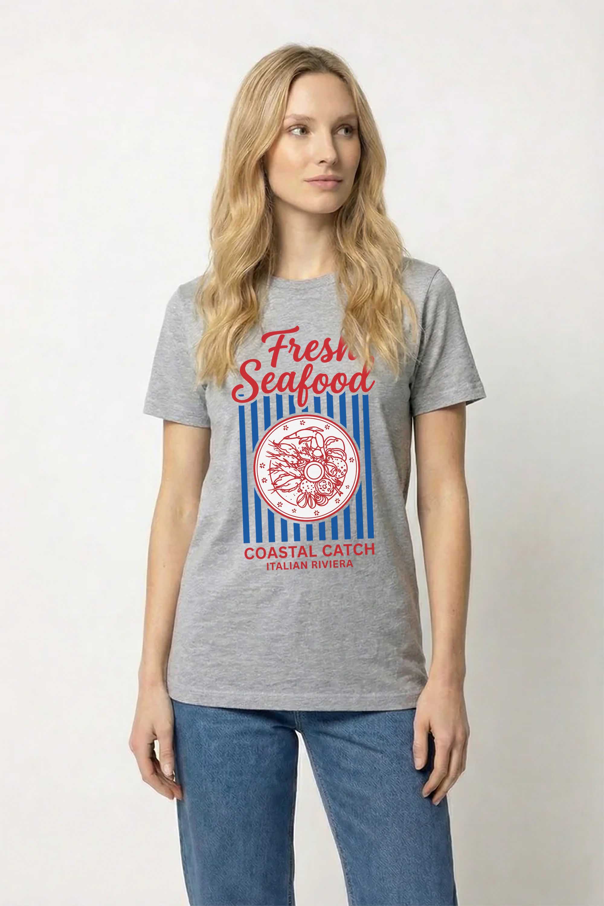 220GSM Regular Fit Fresh Seafood Printed T-Shirt