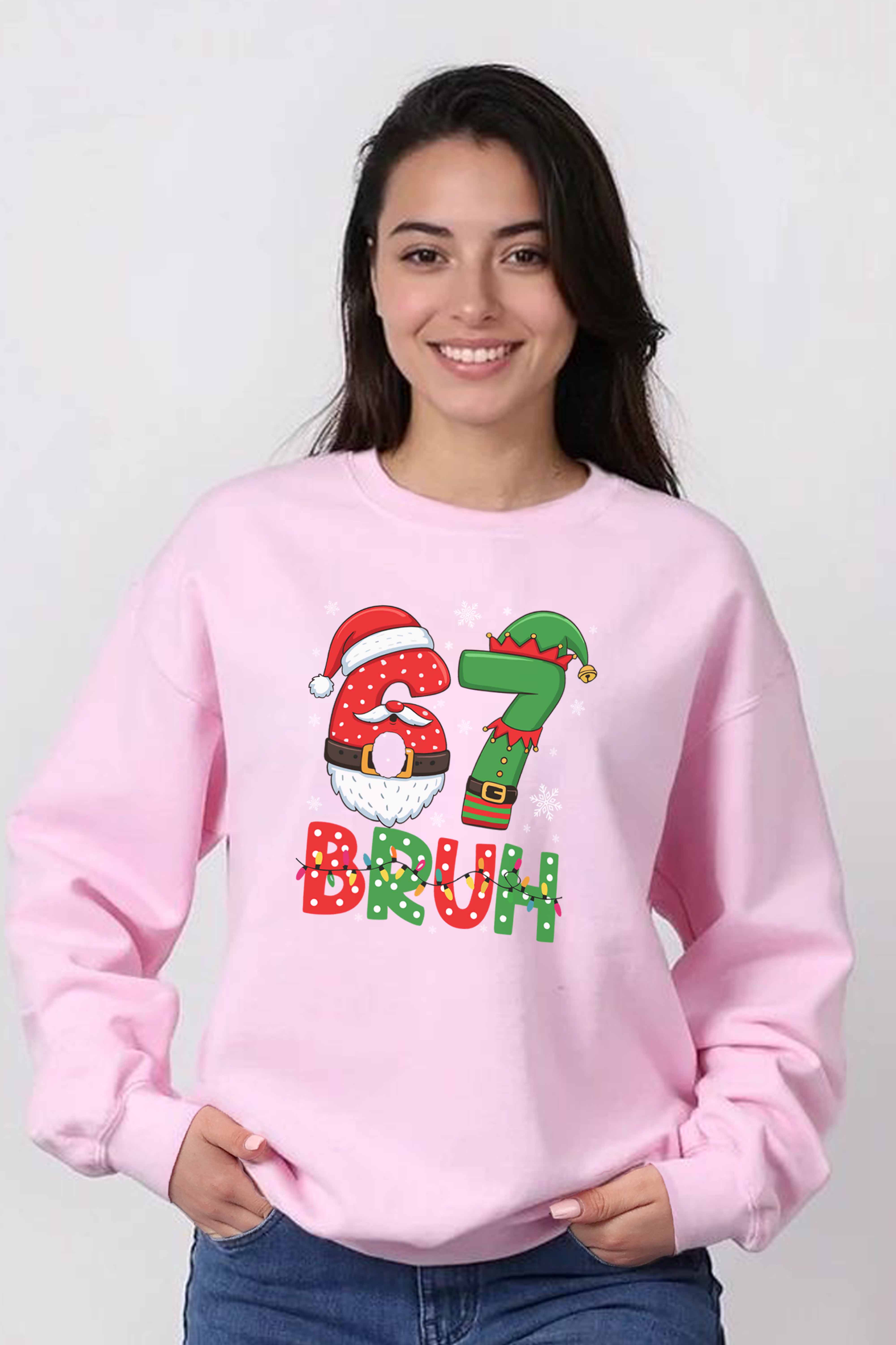 Unisex Heavy Blend 67 BRUH Christmas Graphic Printed Sweatshirt