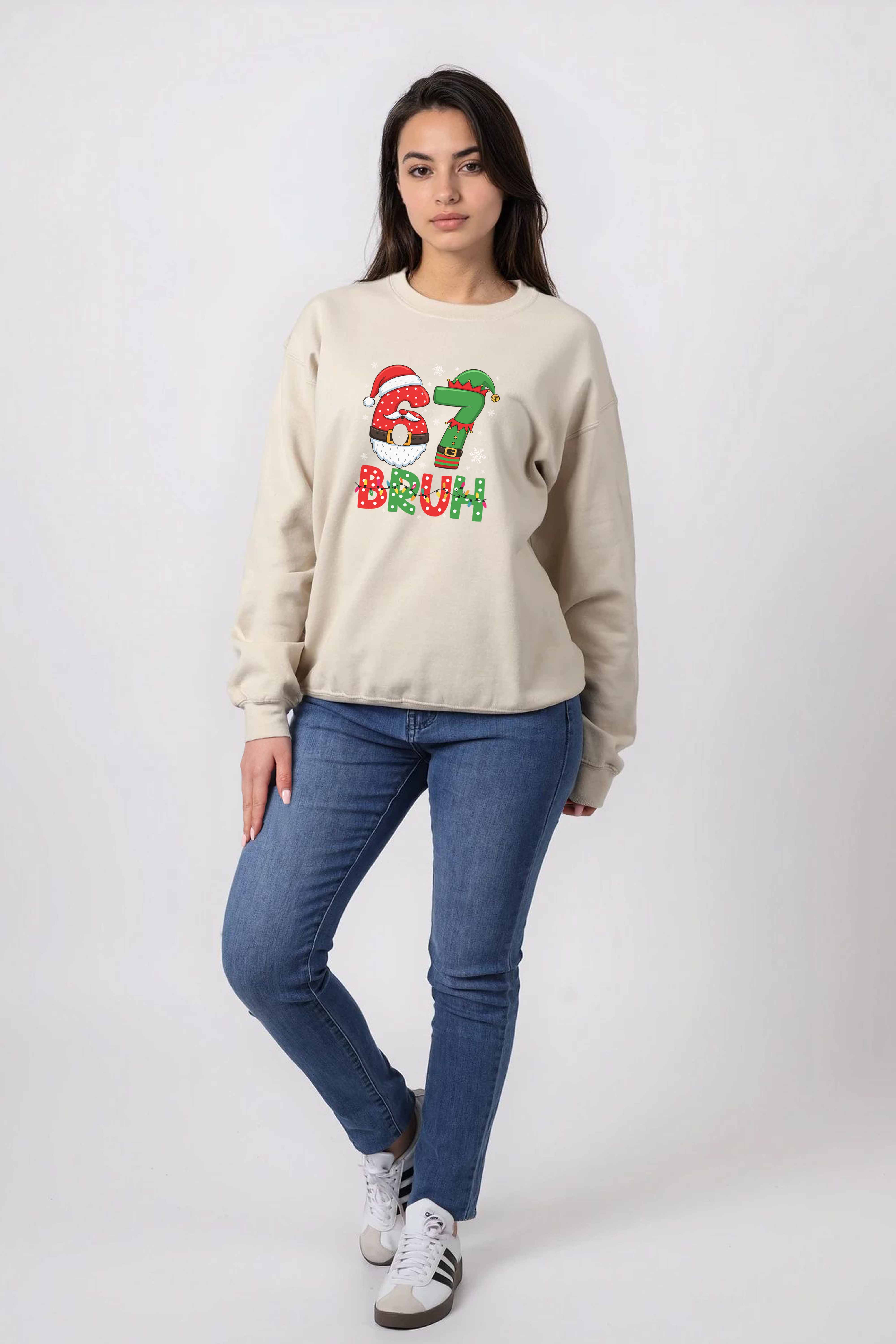 Unisex Heavy Blend 67 BRUH Christmas Graphic Printed Sweatshirt