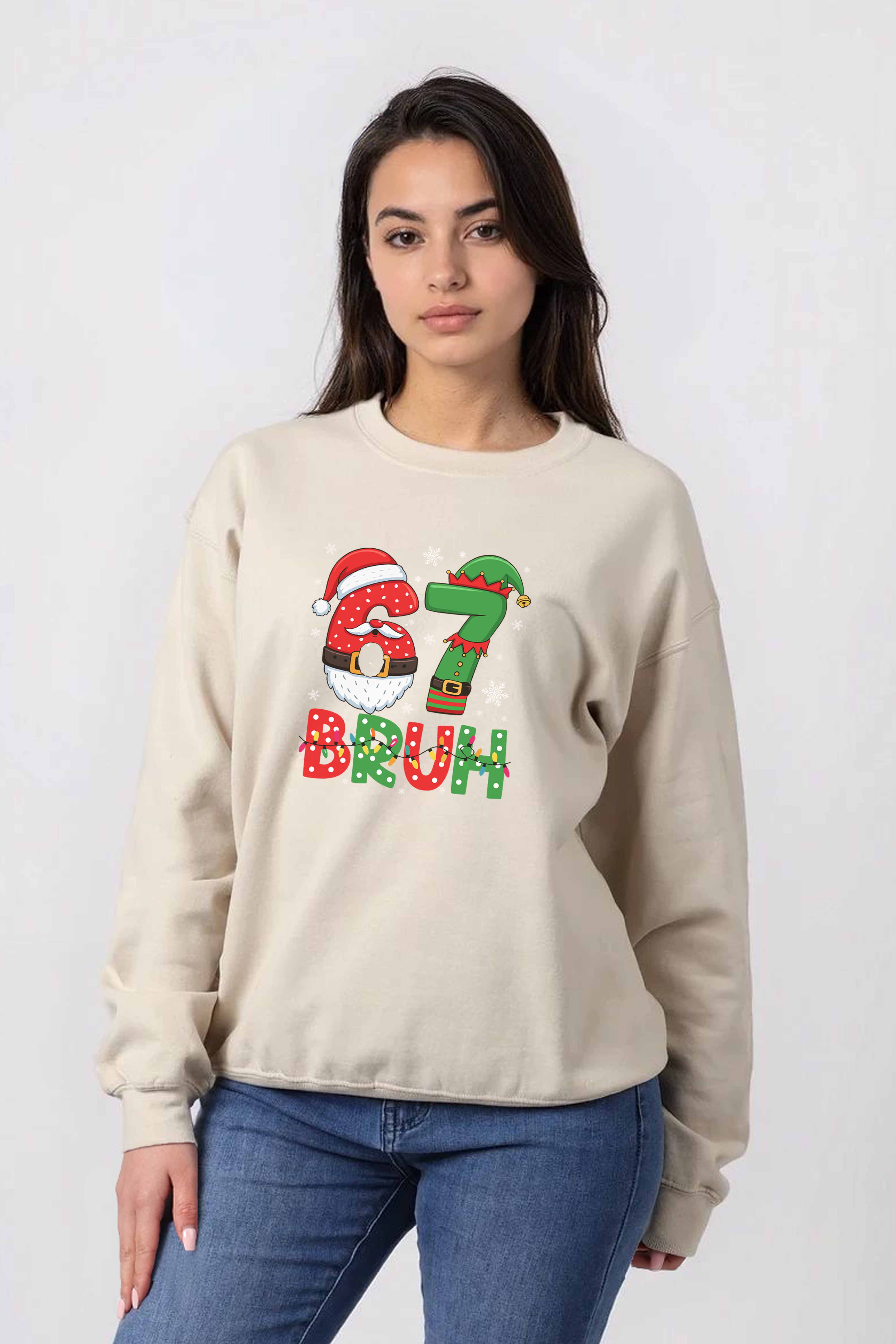 Unisex Heavy Blend 67 BRUH Christmas Graphic Printed Sweatshirt