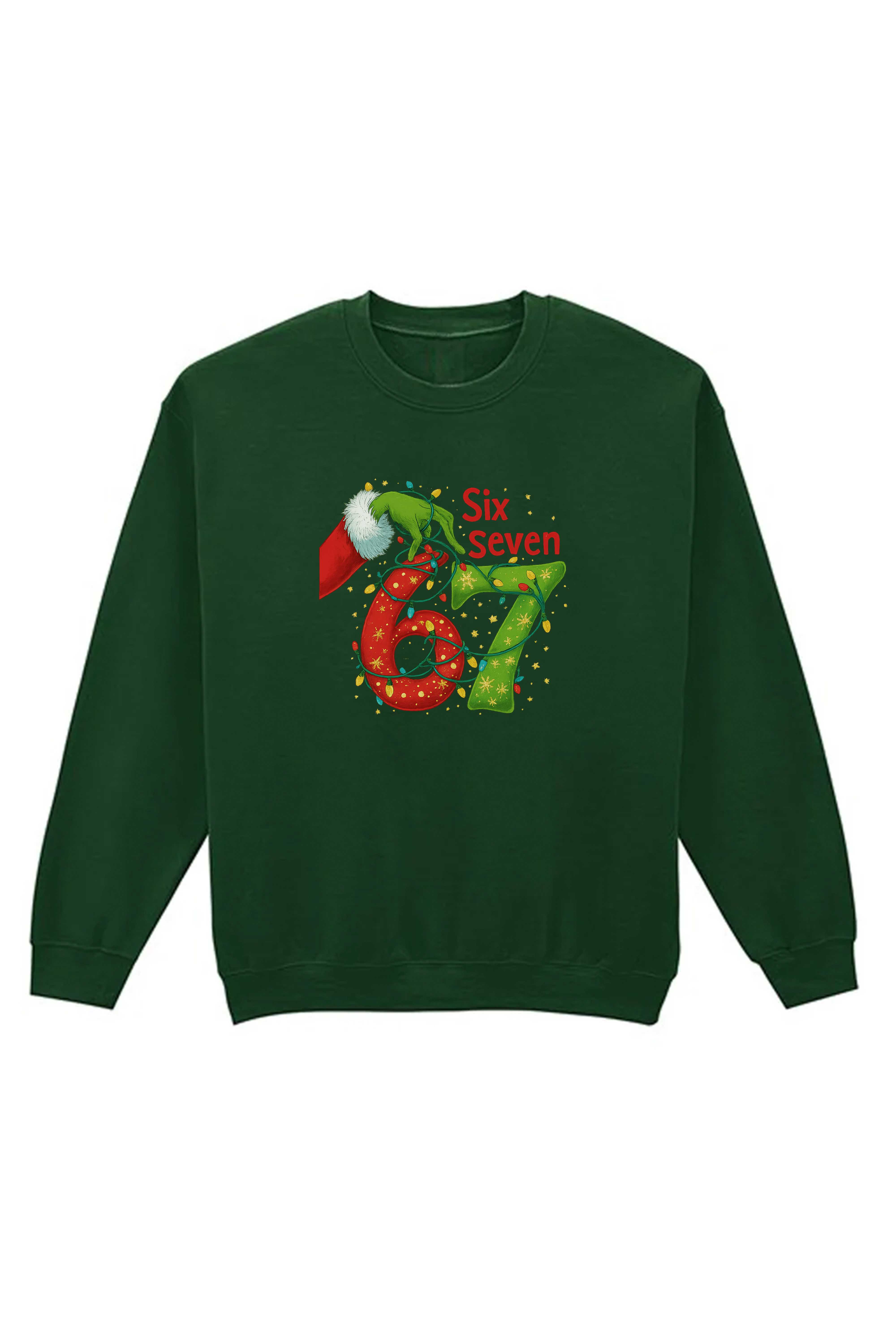 Unisex Heavy Blend Christmas Edition Six Seven Graphic Printed Sweatshirt