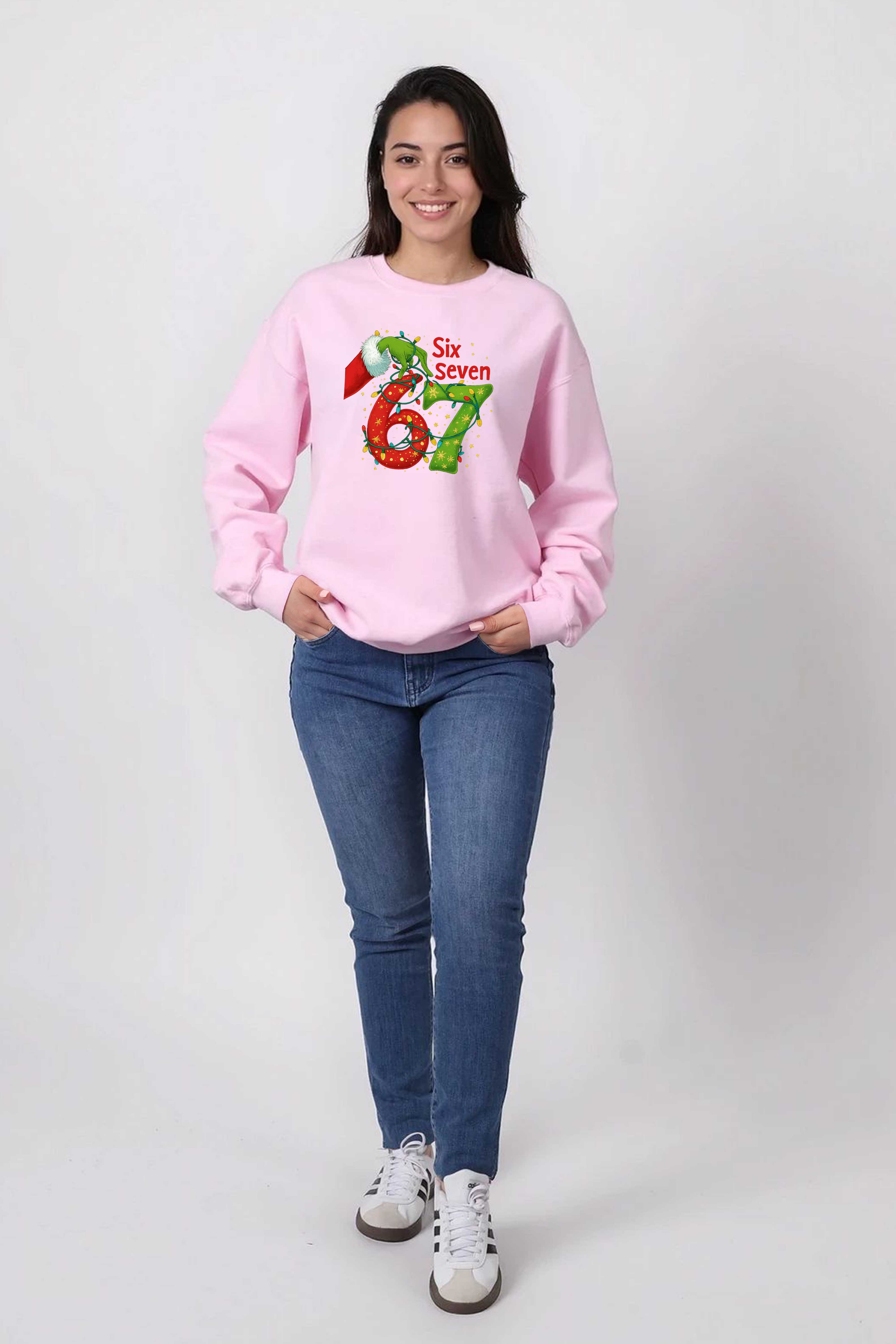 Unisex Heavy Blend Christmas Edition Six Seven Graphic Printed Sweatshirt