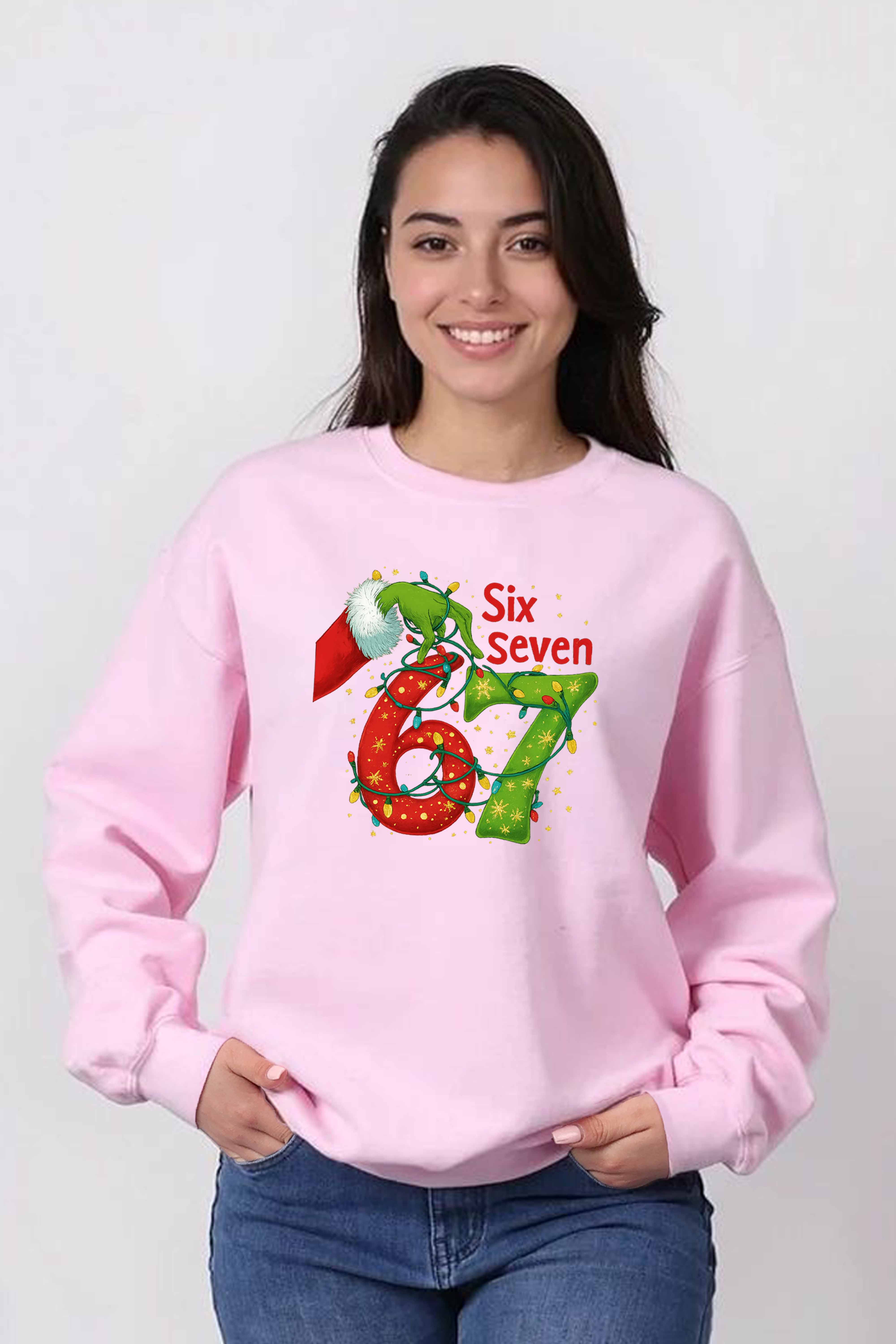 Unisex Heavy Blend Christmas Edition Six Seven Graphic Printed Sweatshirt
