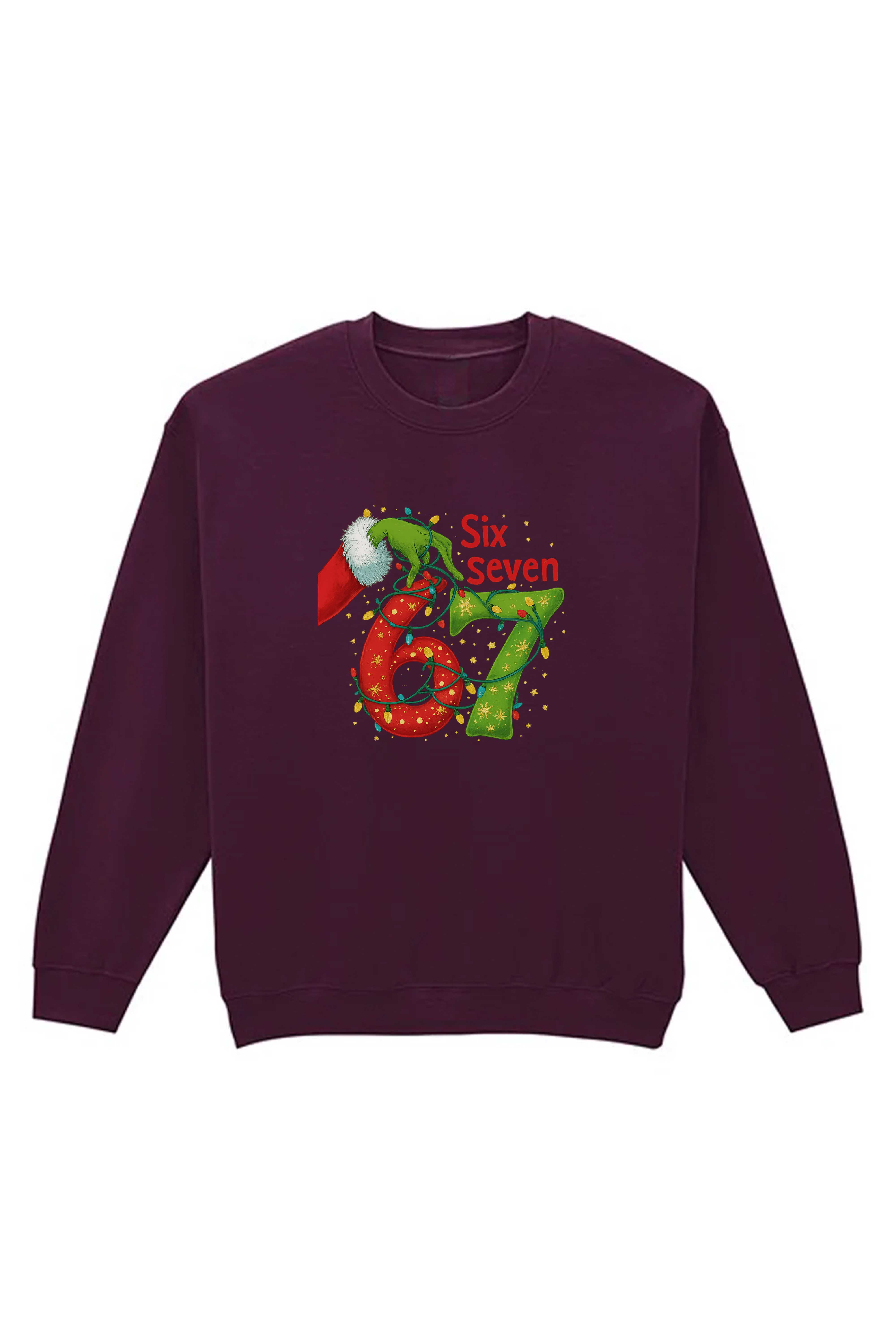 Unisex Heavy Blend Christmas Edition Six Seven Graphic Printed Sweatshirt