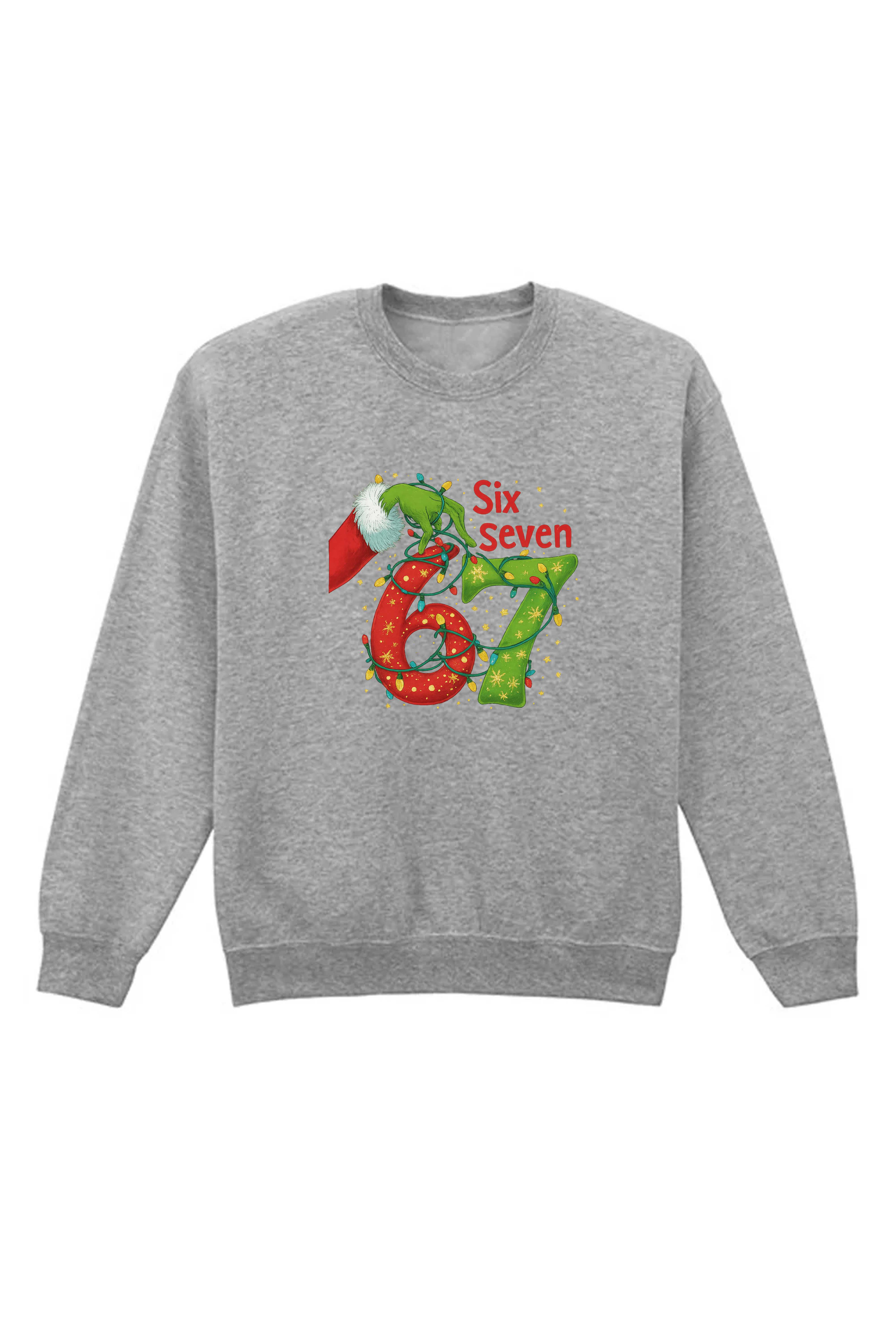 Unisex Heavy Blend Christmas Edition Six Seven Graphic Printed Sweatshirt
