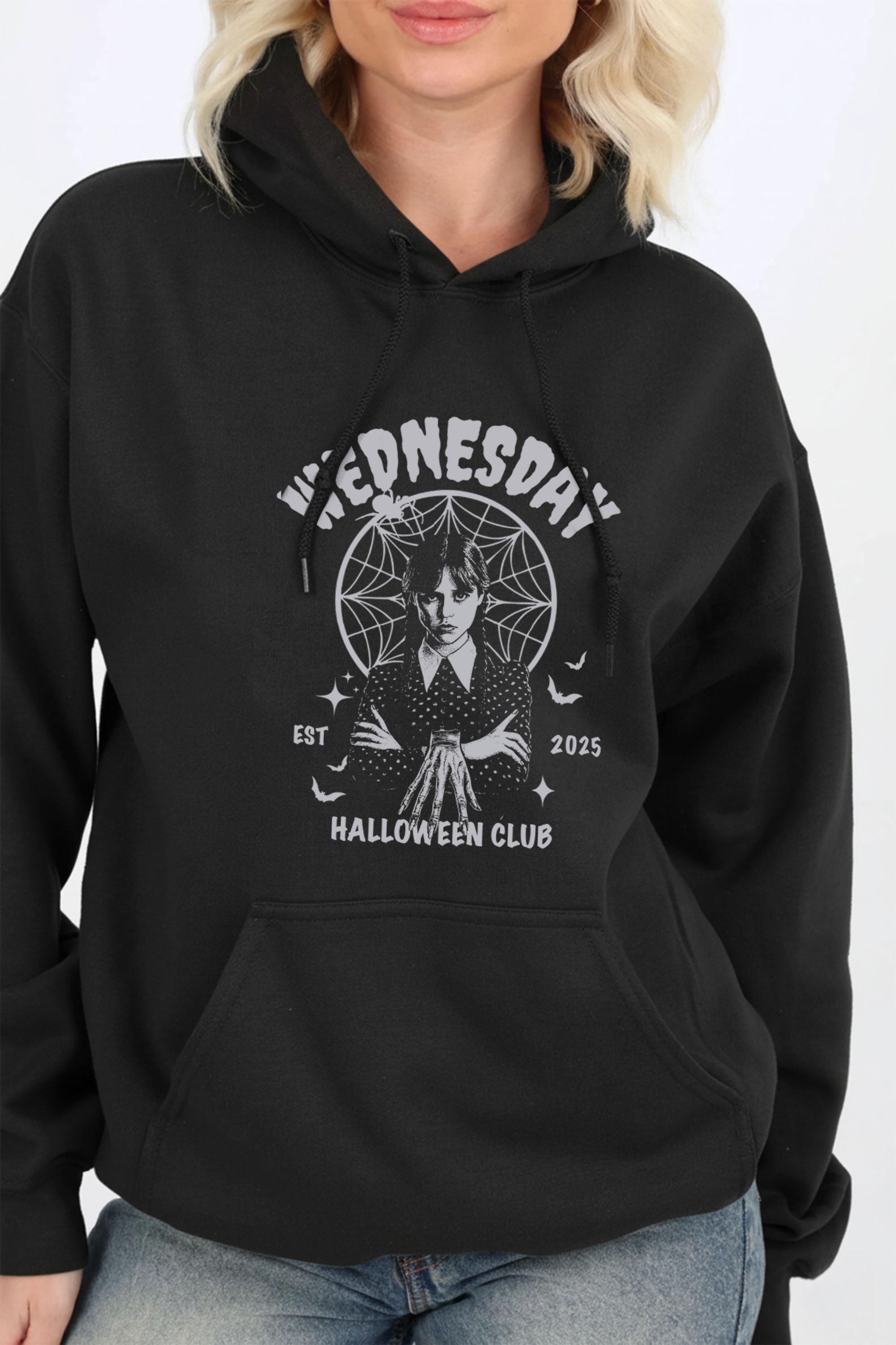 Wednesday Halloween Club Printed Heavy Blend Hoodie