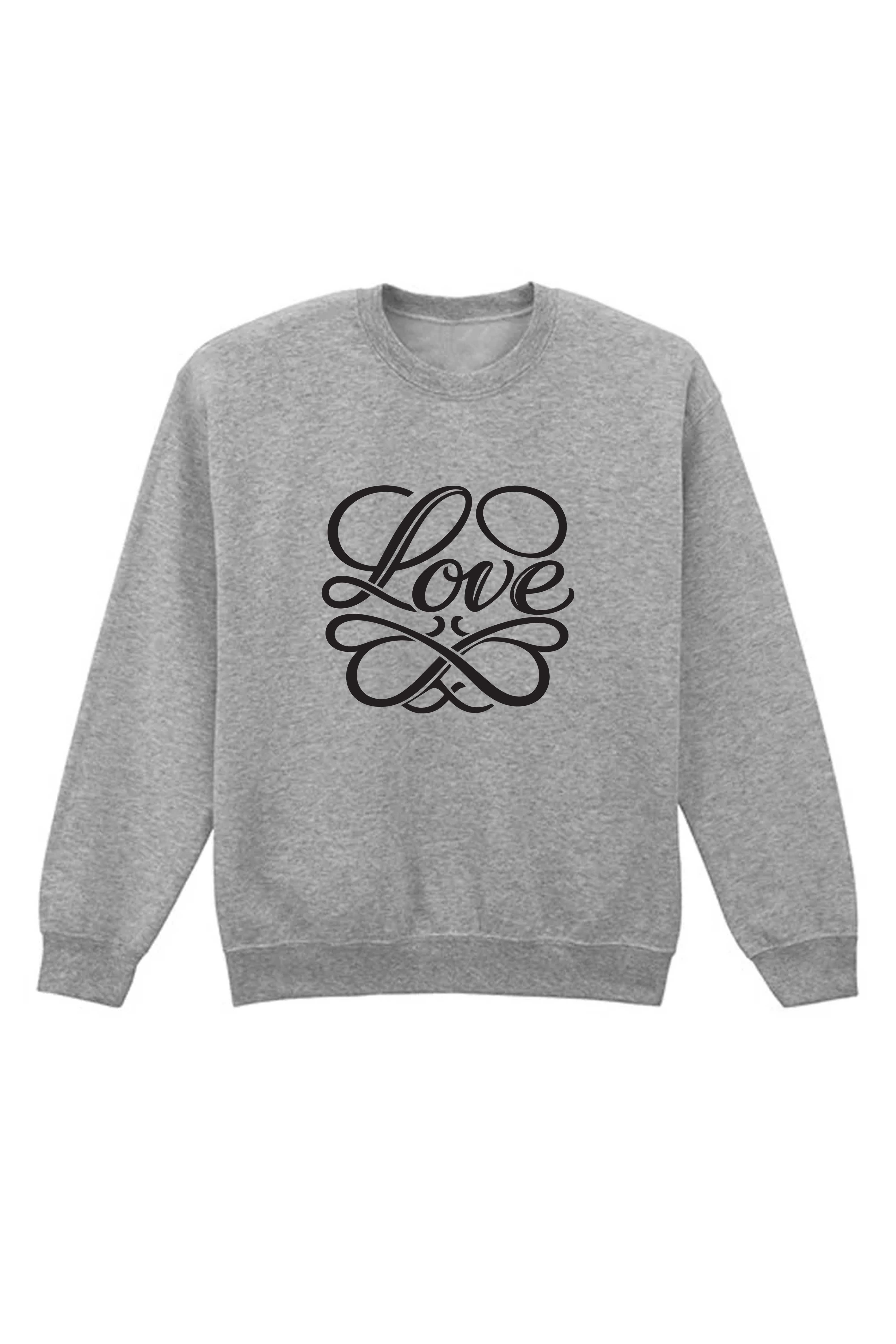 Basic Crew Neck Sweatshirt in Love Print