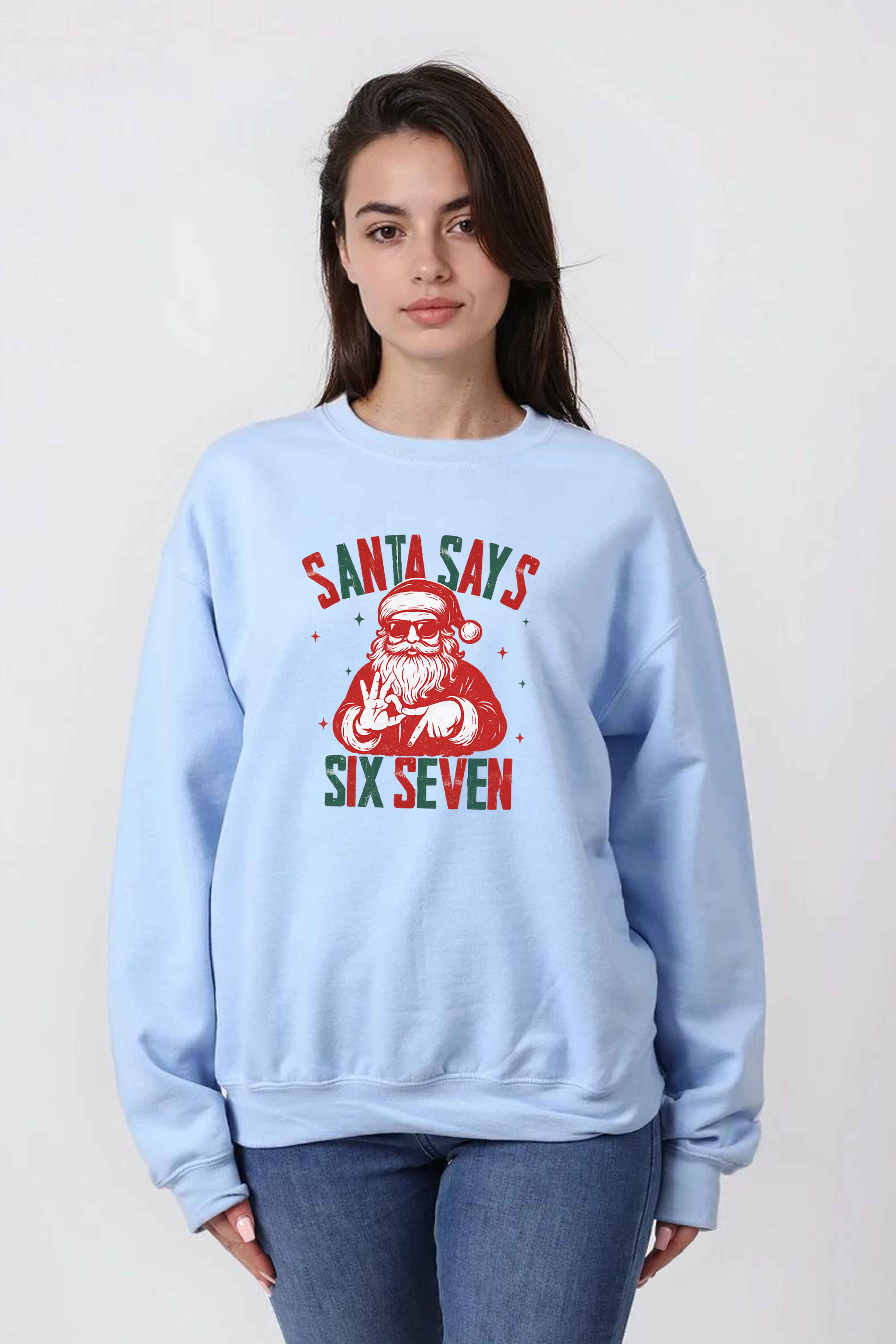 Unisex Heavy Blend Santa Says Six Seven Christmas Sweatshirt