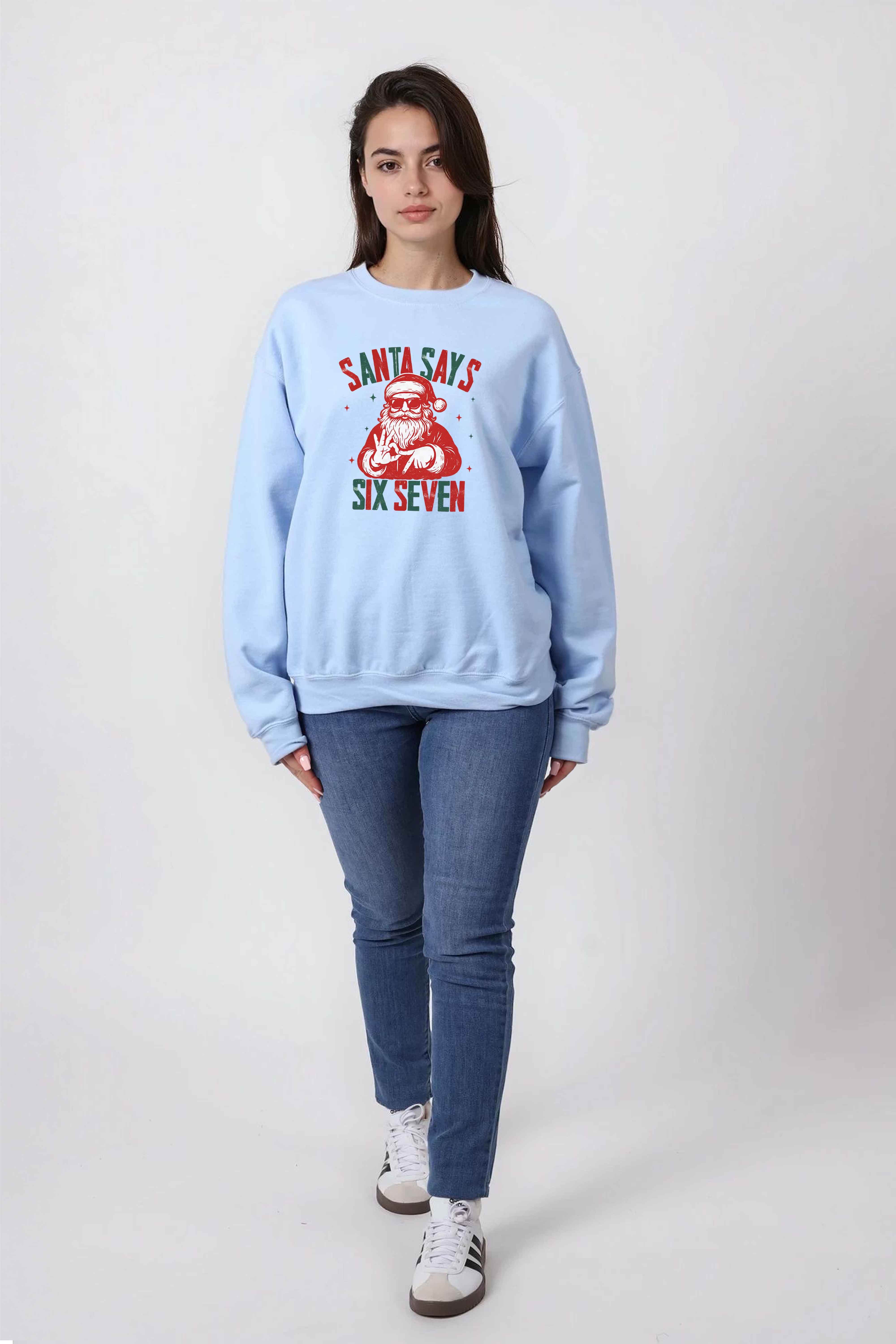 Unisex Heavy Blend Santa Says Six Seven Christmas Sweatshirt
