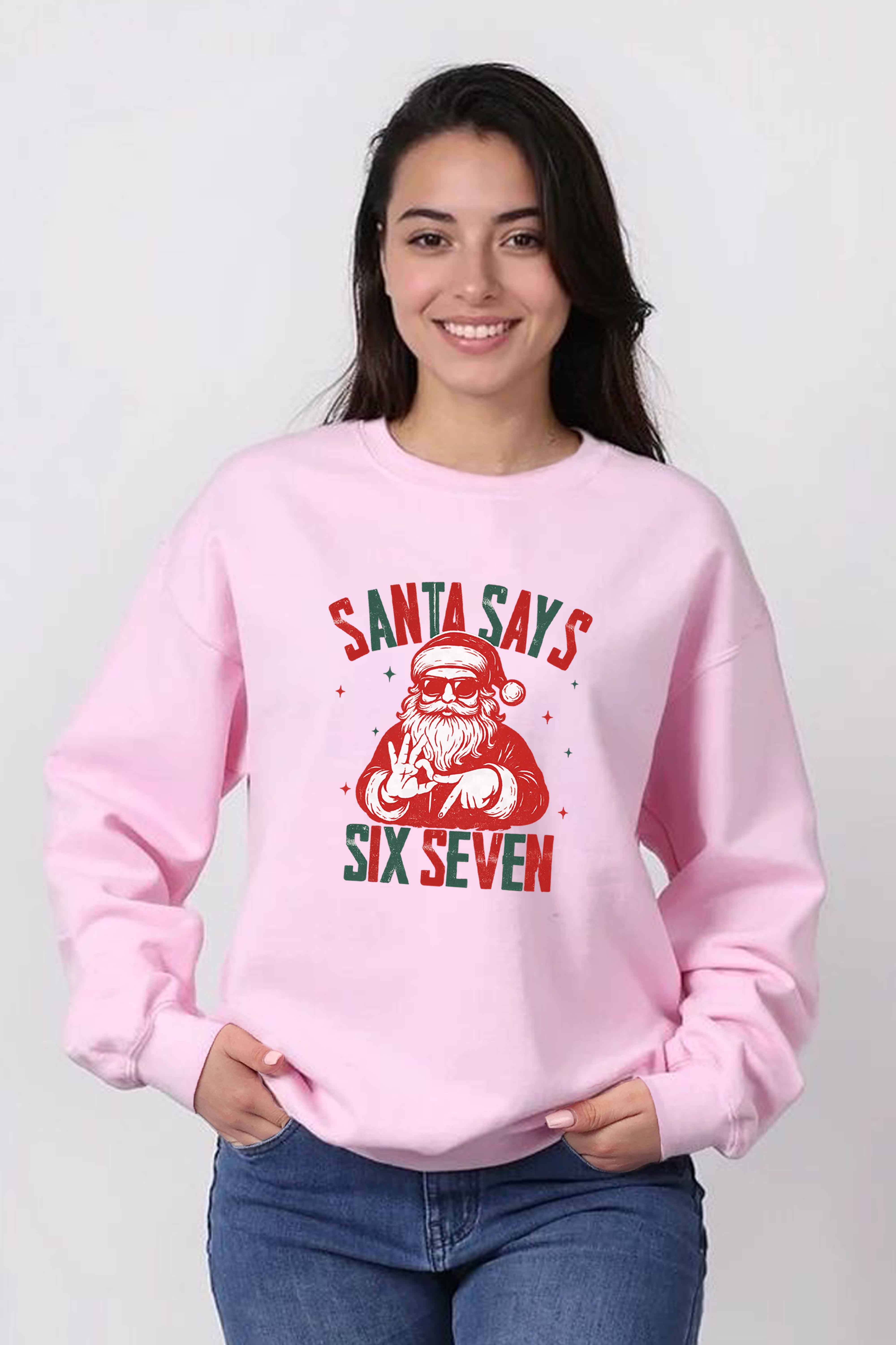 Unisex Heavy Blend Santa Says Six Seven Christmas Sweatshirt