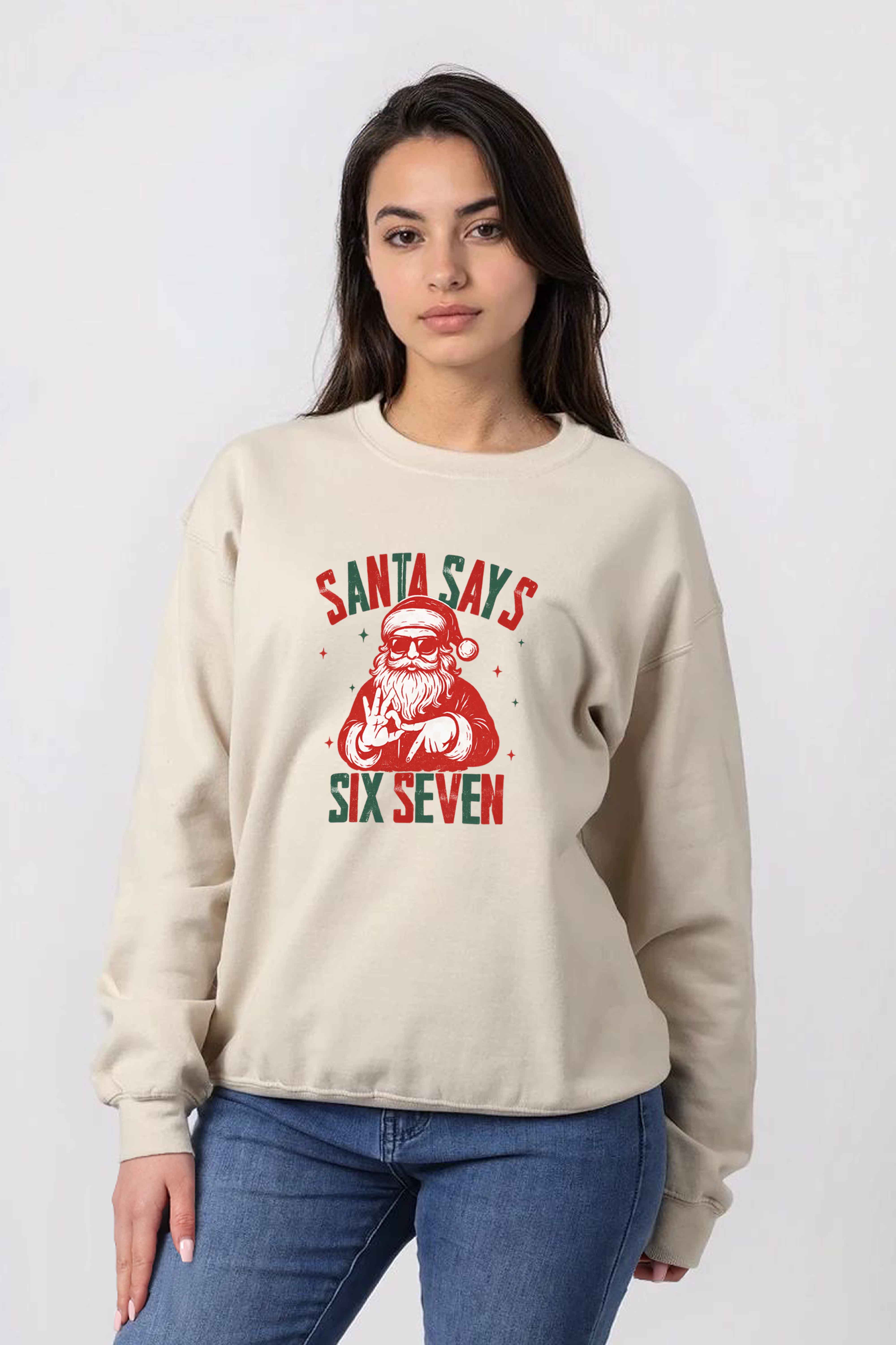 Unisex Heavy Blend Santa Says Six Seven Christmas Sweatshirt