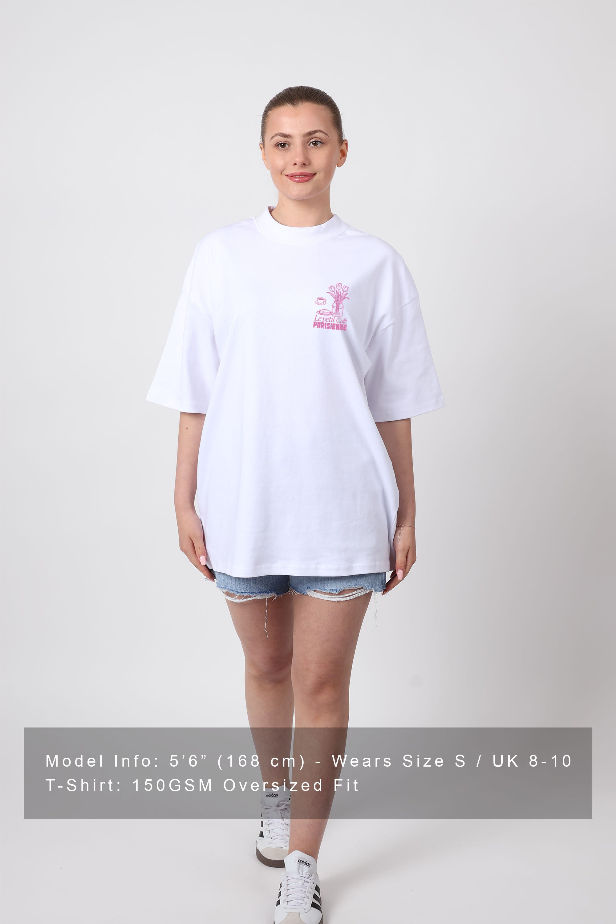 150GSM Oversized T-Shirts in Cafe Parisienne Print