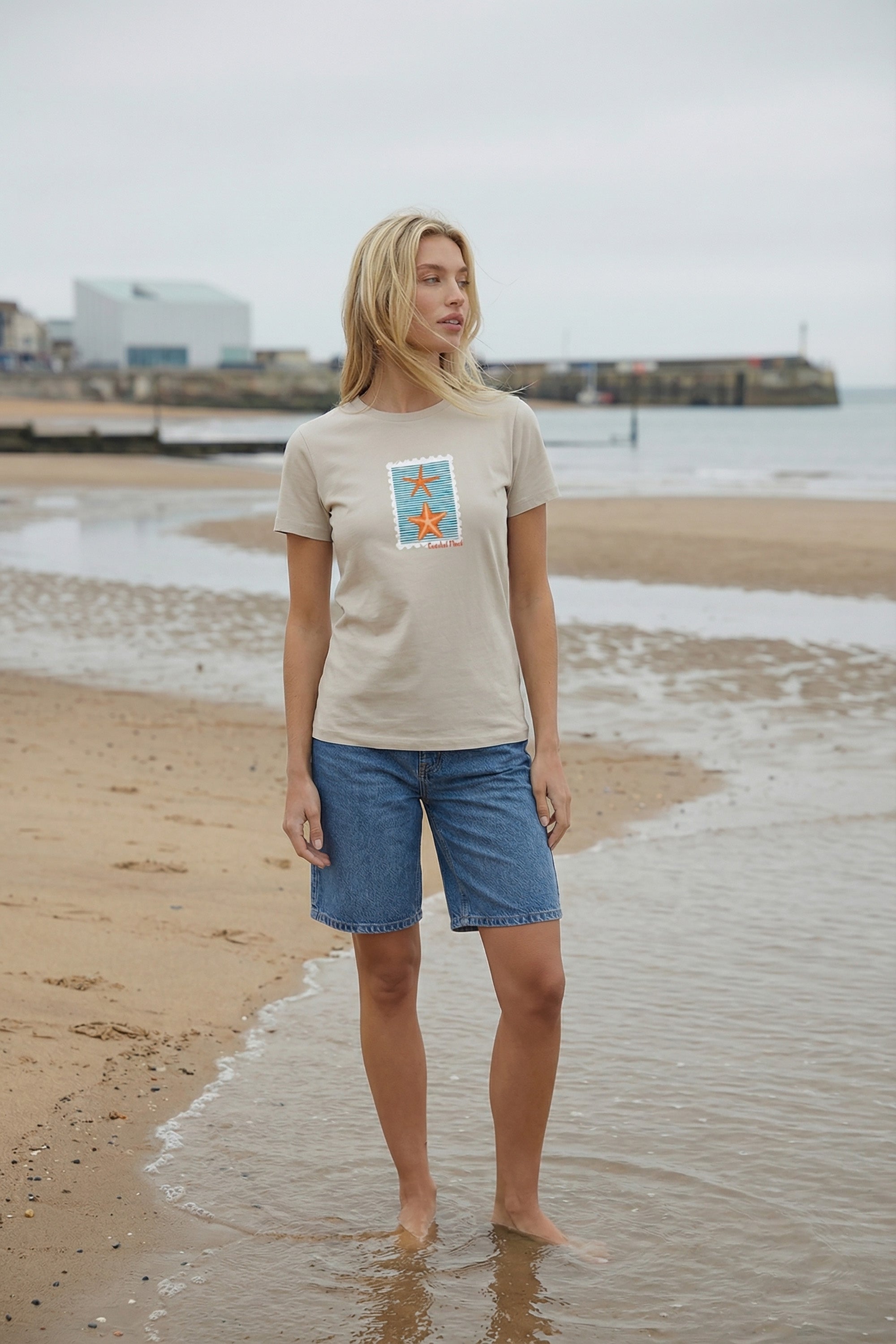 220GSM Regular FIt Coastal Mood Printed T-Shirt