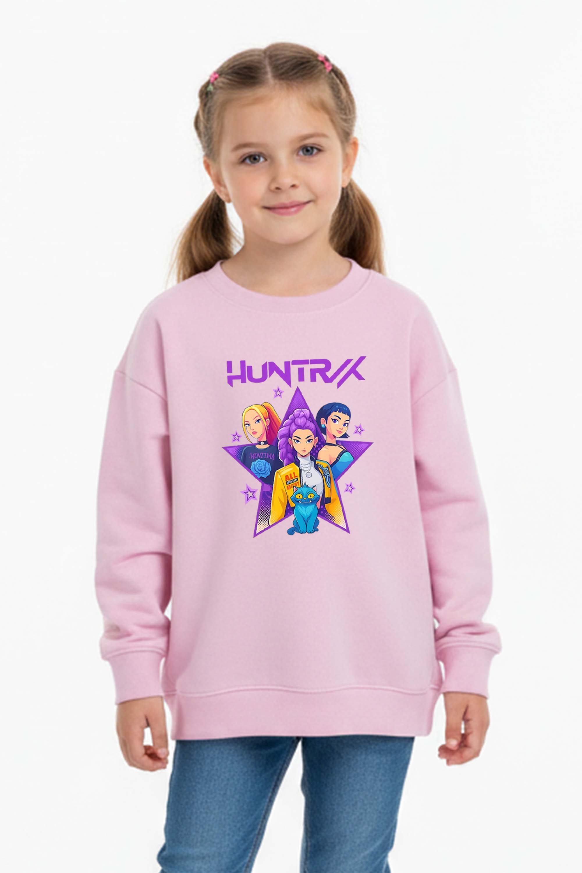 Kids K-Pop Star Squad Graphic Printed Sweatshirt